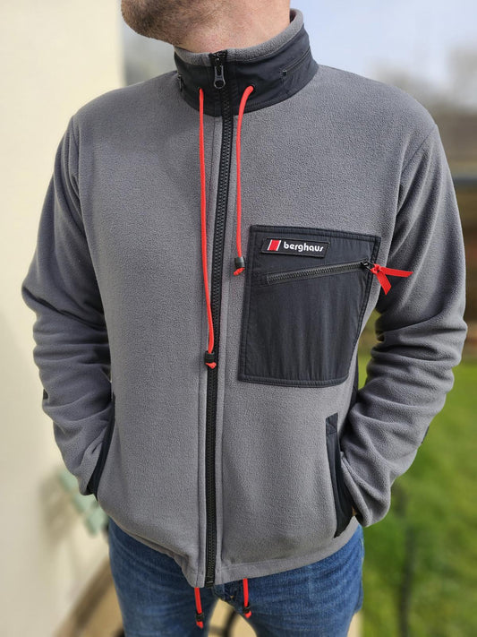 Berghaus Unisex Ascent 91 Black/Grey Full Zip Hooded Fleece Jacket - M/Medium