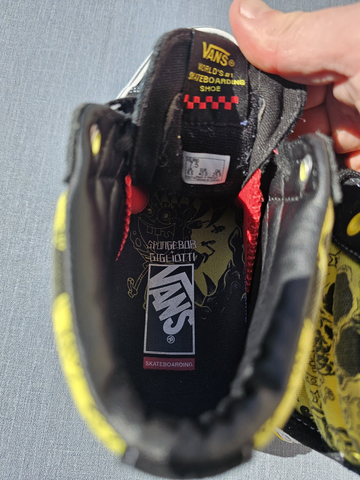 Awesome Vans X Sponge Bob Square Pants Gigliotti High Top Trainers Skate Shoes UK 6.5