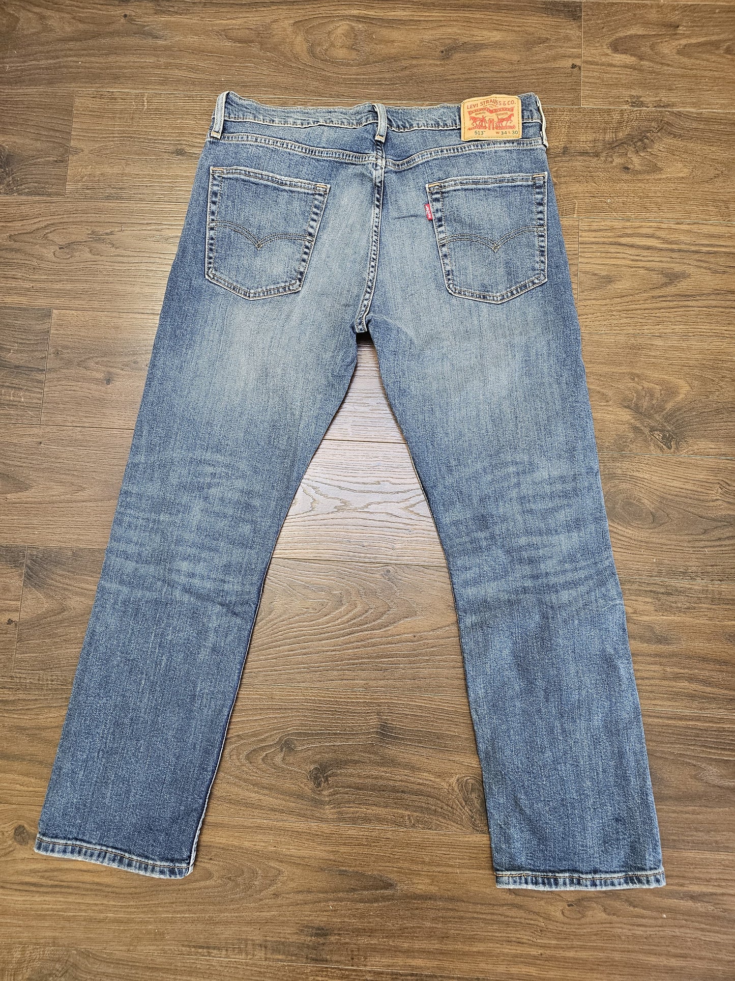 Levi's Mens Blue Jeans 513 Slim Straight Fit W34/28L Denim