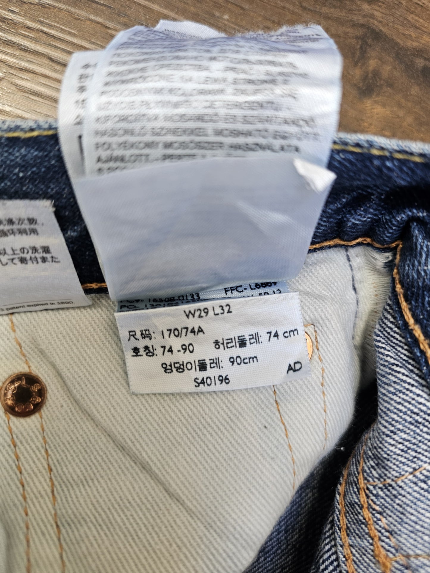 Levi's Mens Blue Jeans 508 Regular Taper Fit W32/32L Denim