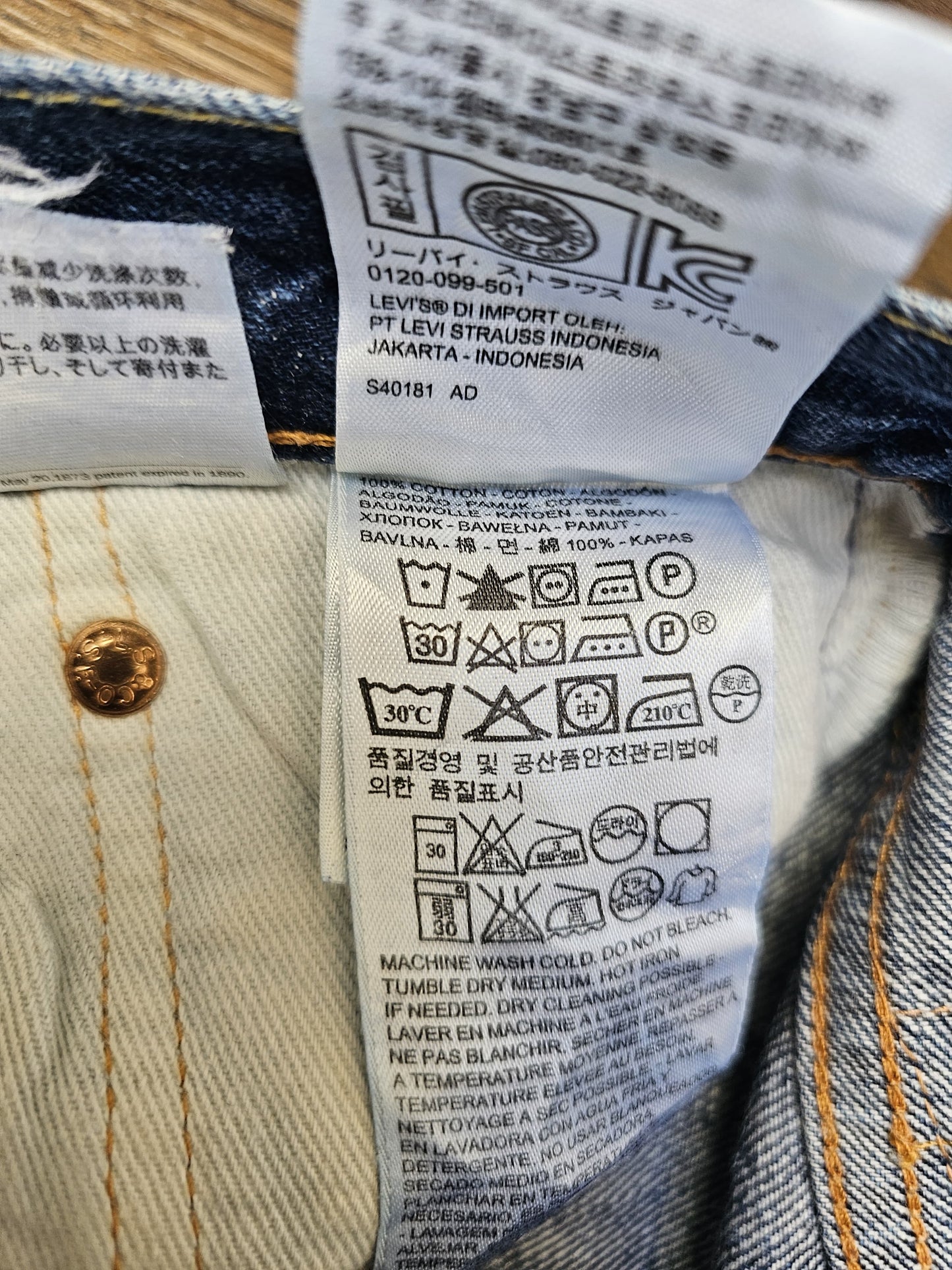 Levi's Mens Blue Jeans 508 Regular Taper Fit W32/32L Denim
