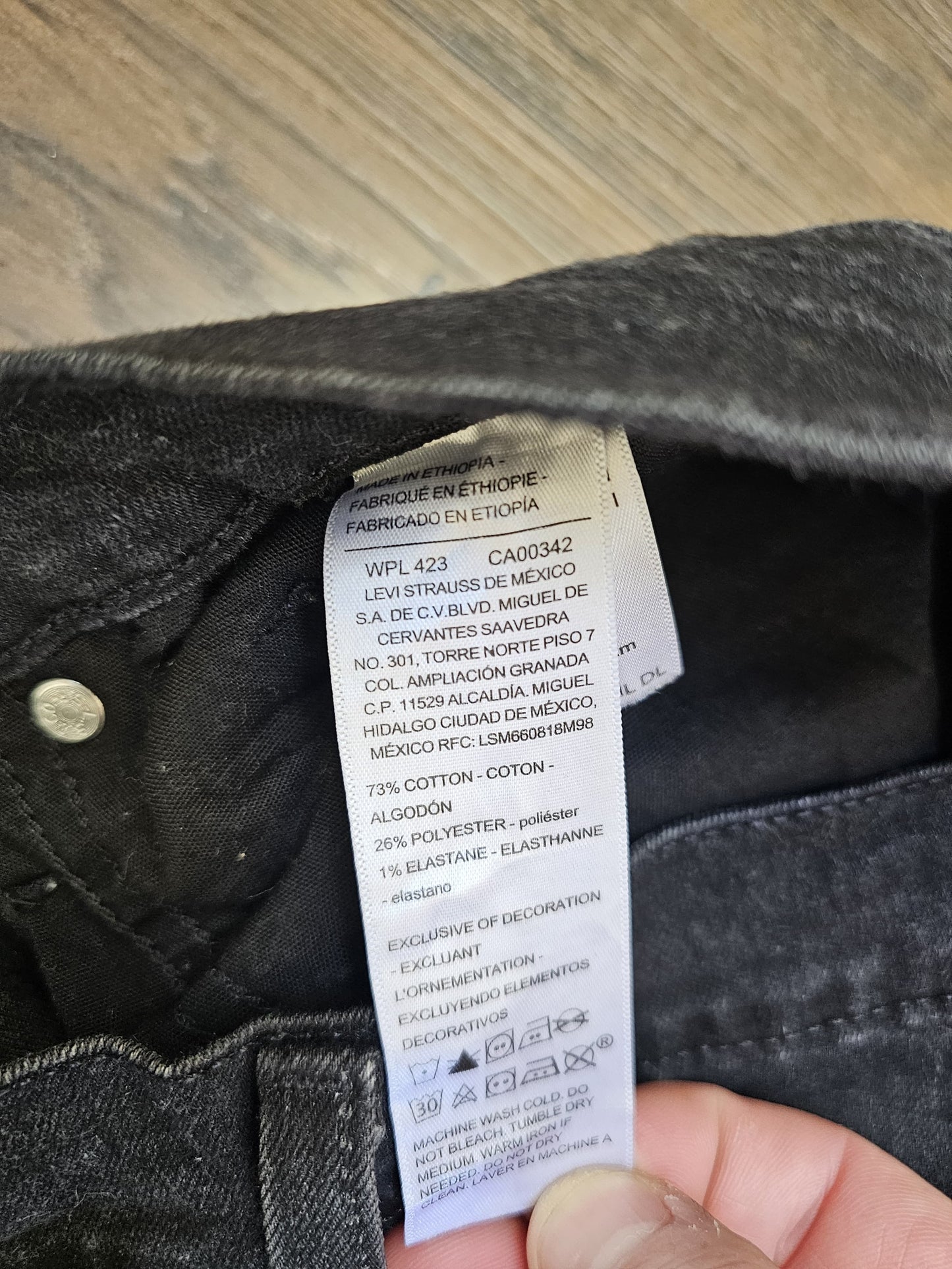 Levi's Mens Black Jeans 216 Slim Fit W31/30L Denim