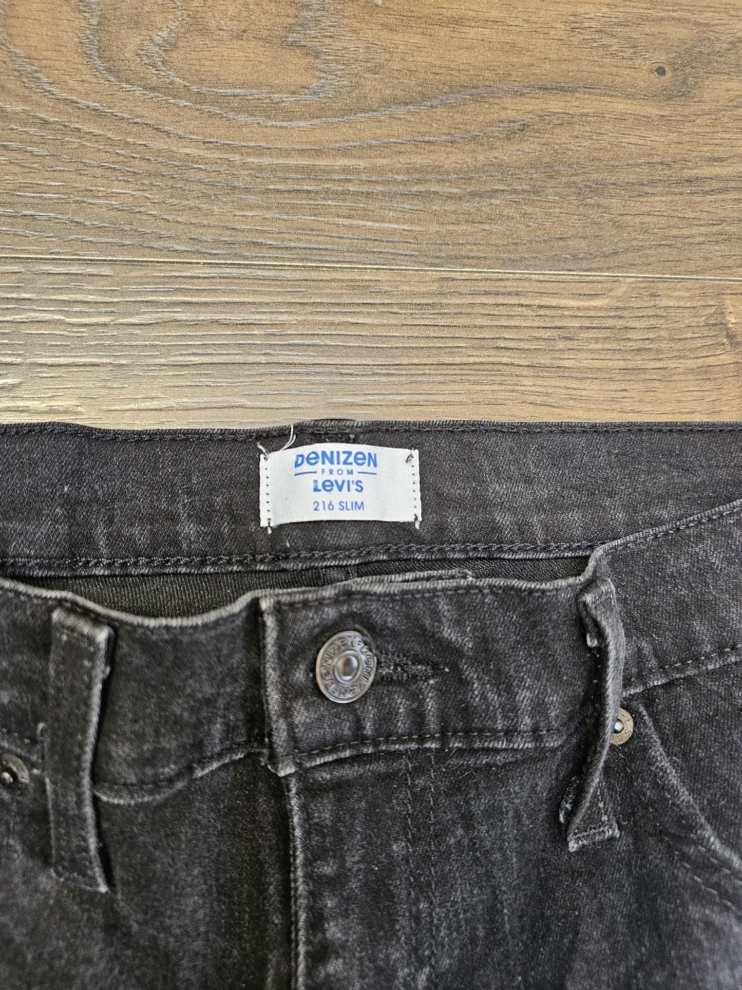 Levi's Mens Black Jeans 216 Slim Fit W31/30L Denim