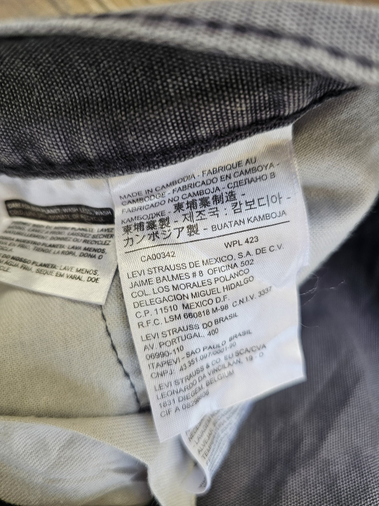 Levi's Mens Grey Jeans 514 Straight Fit W36/32L Denim