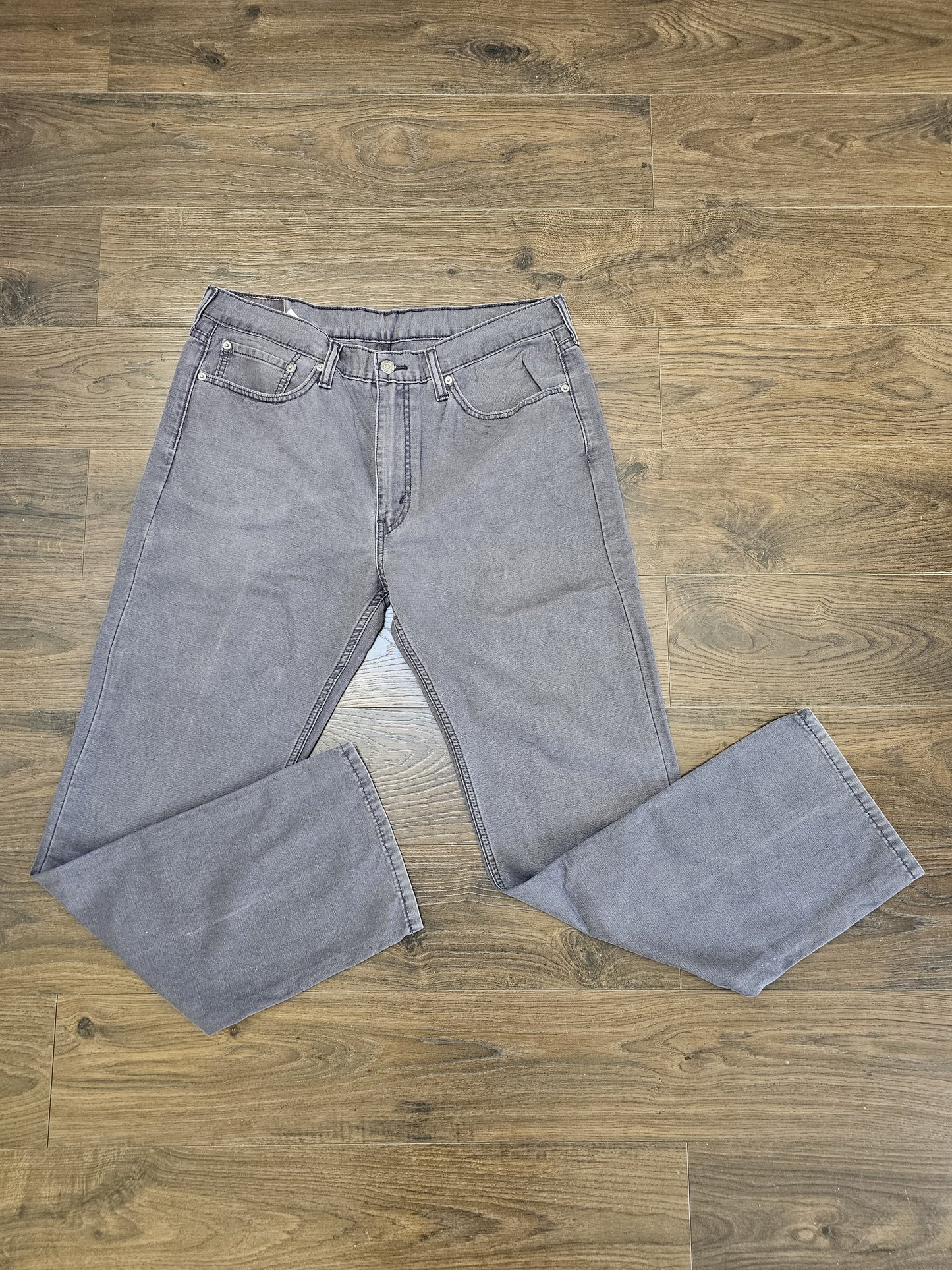 Levi's Mens Grey Jeans 514 Straight Fit W36/32L Denim