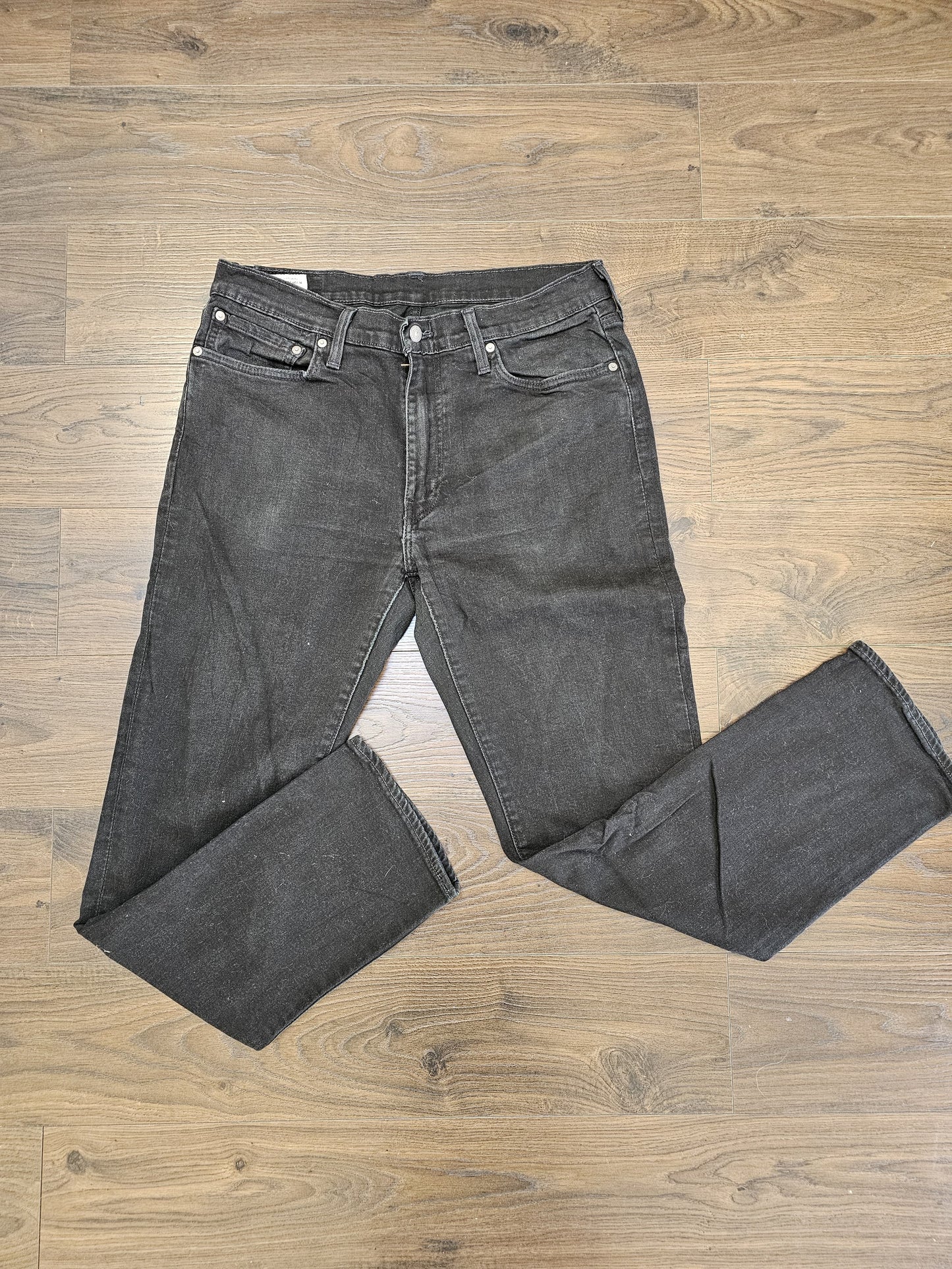 Levi's Mens Black Jeans 514 Straight Fit W36/31L Denim
