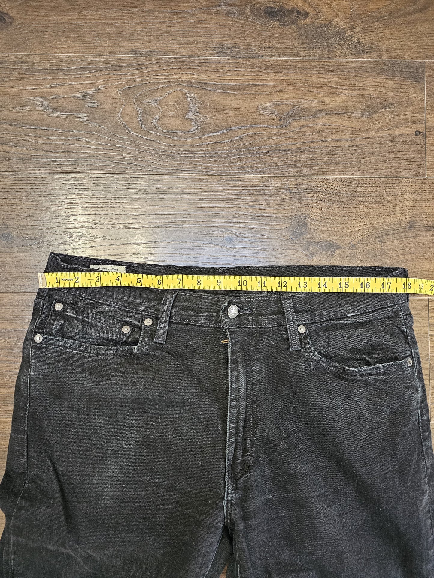 Levi's Mens Black Jeans 514 Straight Fit W36/31L Denim
