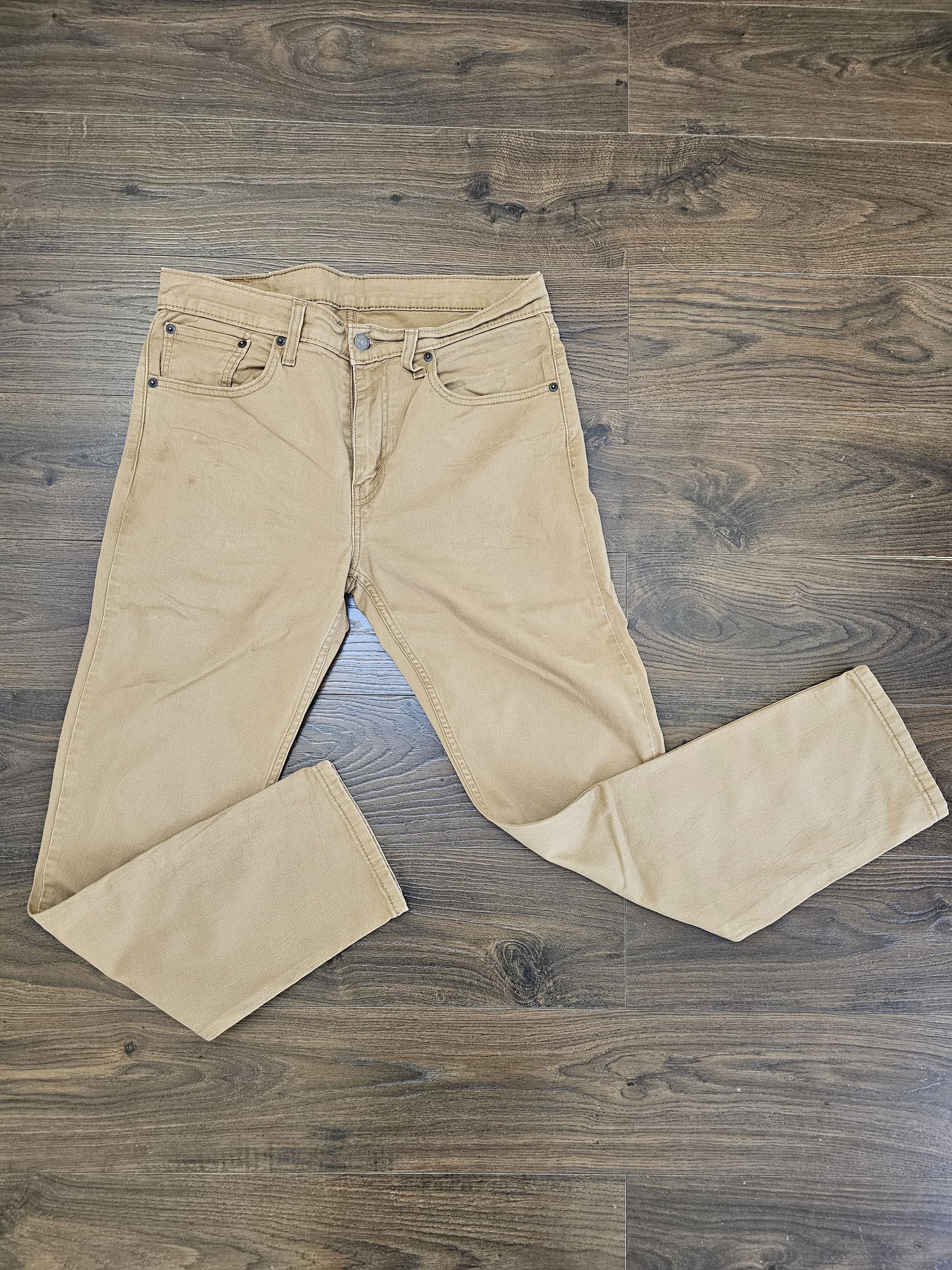 Levi's Mens Beige Jeans 502 Tapered Fit W33/30L Denim