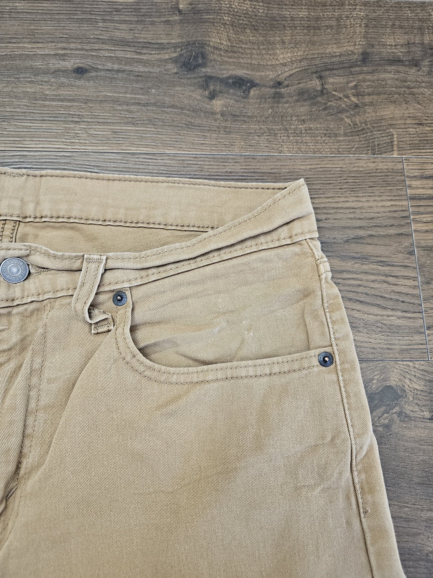 Levi's Mens Beige Jeans 502 Tapered Fit W33/30L Denim
