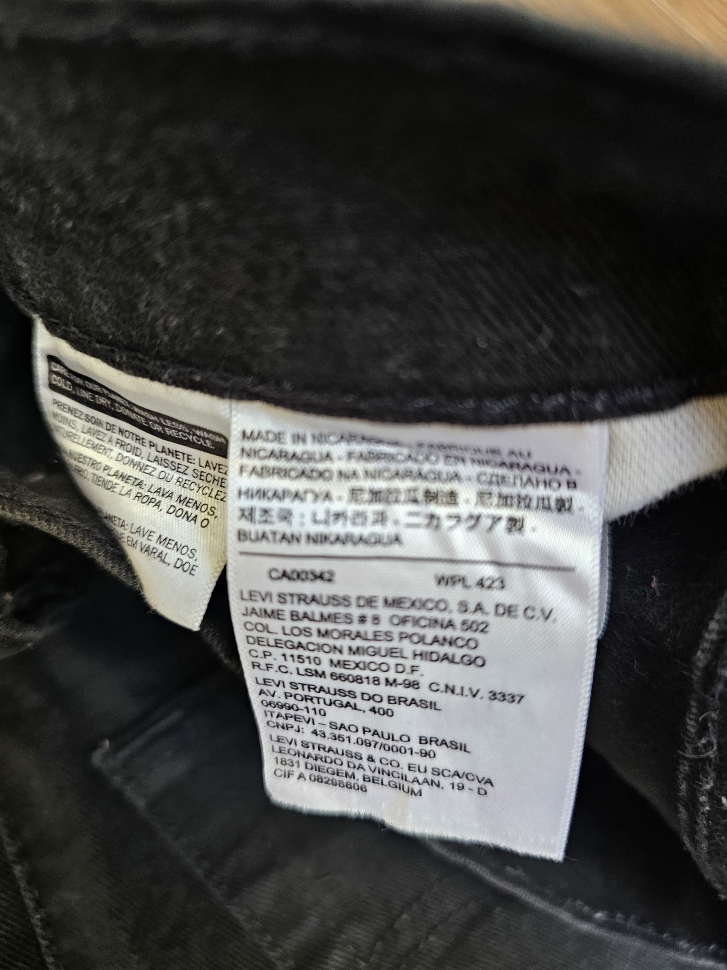 Levi's Mens Black Jeans 510 Skinny Fit W34/33L Denim