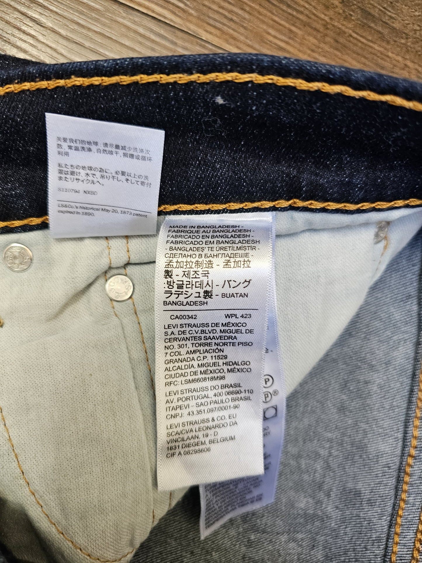 Levi's Mens Blue Jeans 502 Tapered Fit W34/27L Denim
