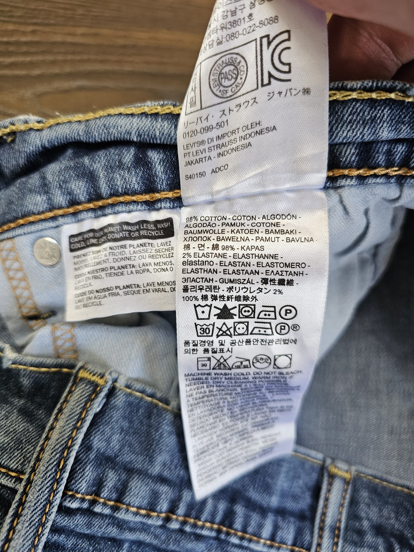 Levi's Mens Blue Jeans 514 Straight Fit W36/26L Denim