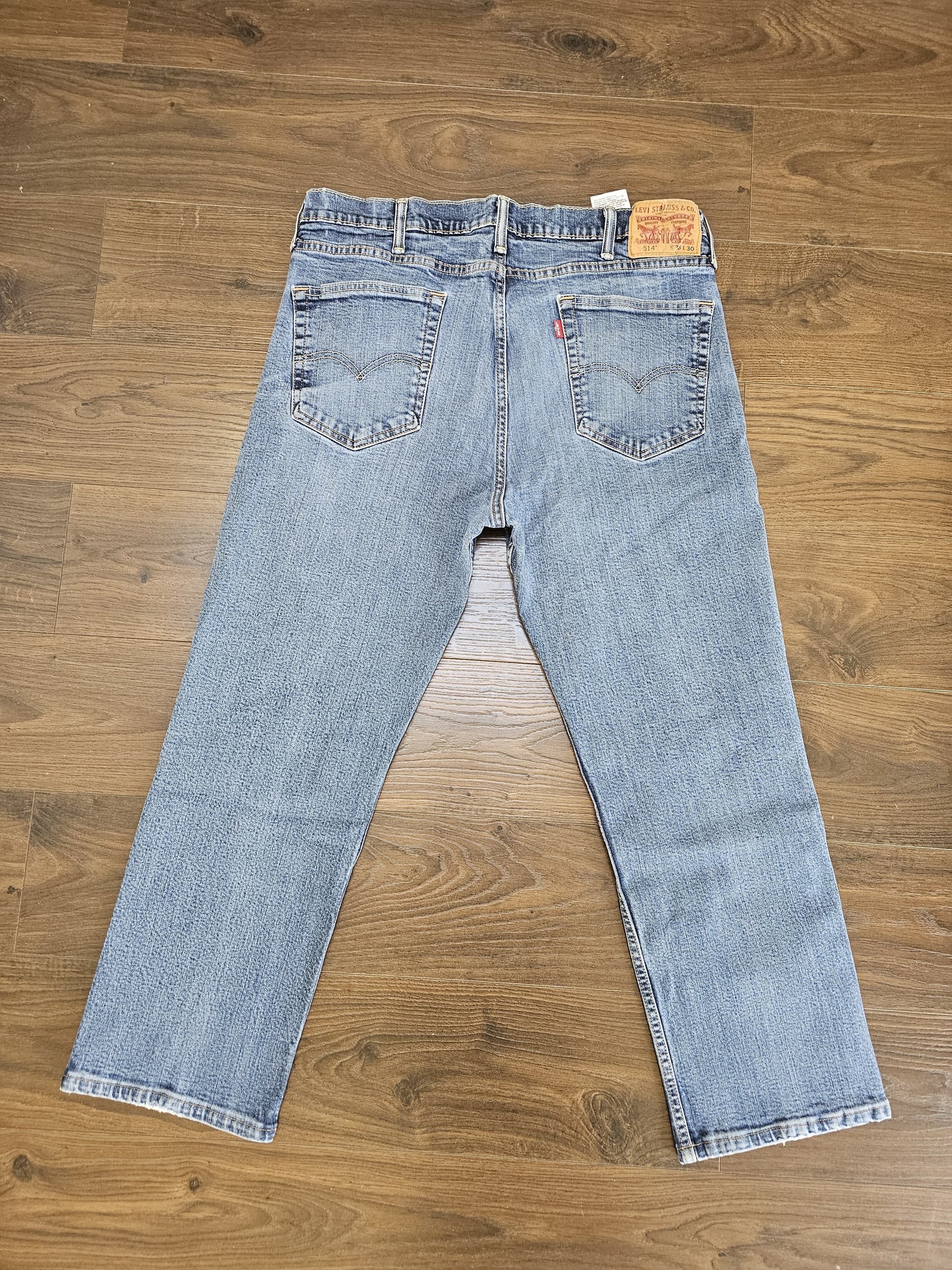 Levi's Mens Blue Jeans 514 Straight Fit W36/26L Denim
