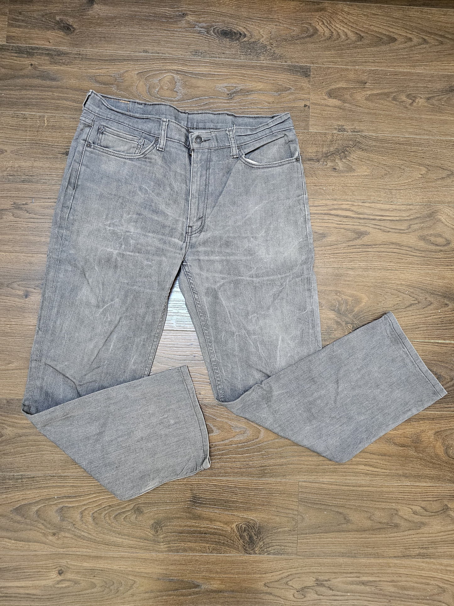 Levi's Mens Grey Jeans 514 Straight Fit W38/30L Denim