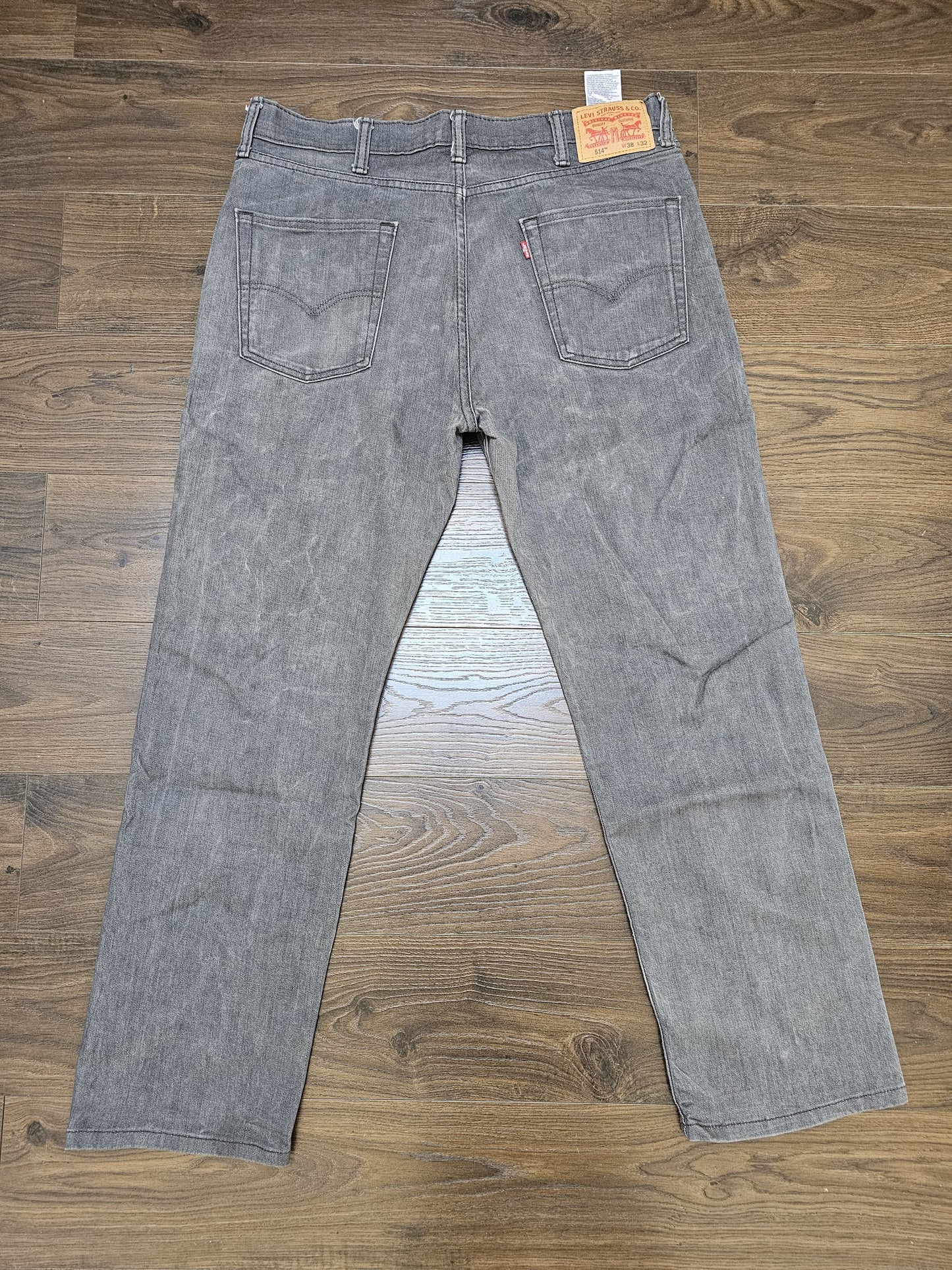 Levi's Mens Grey Jeans 514 Straight Fit W38/30L Denim