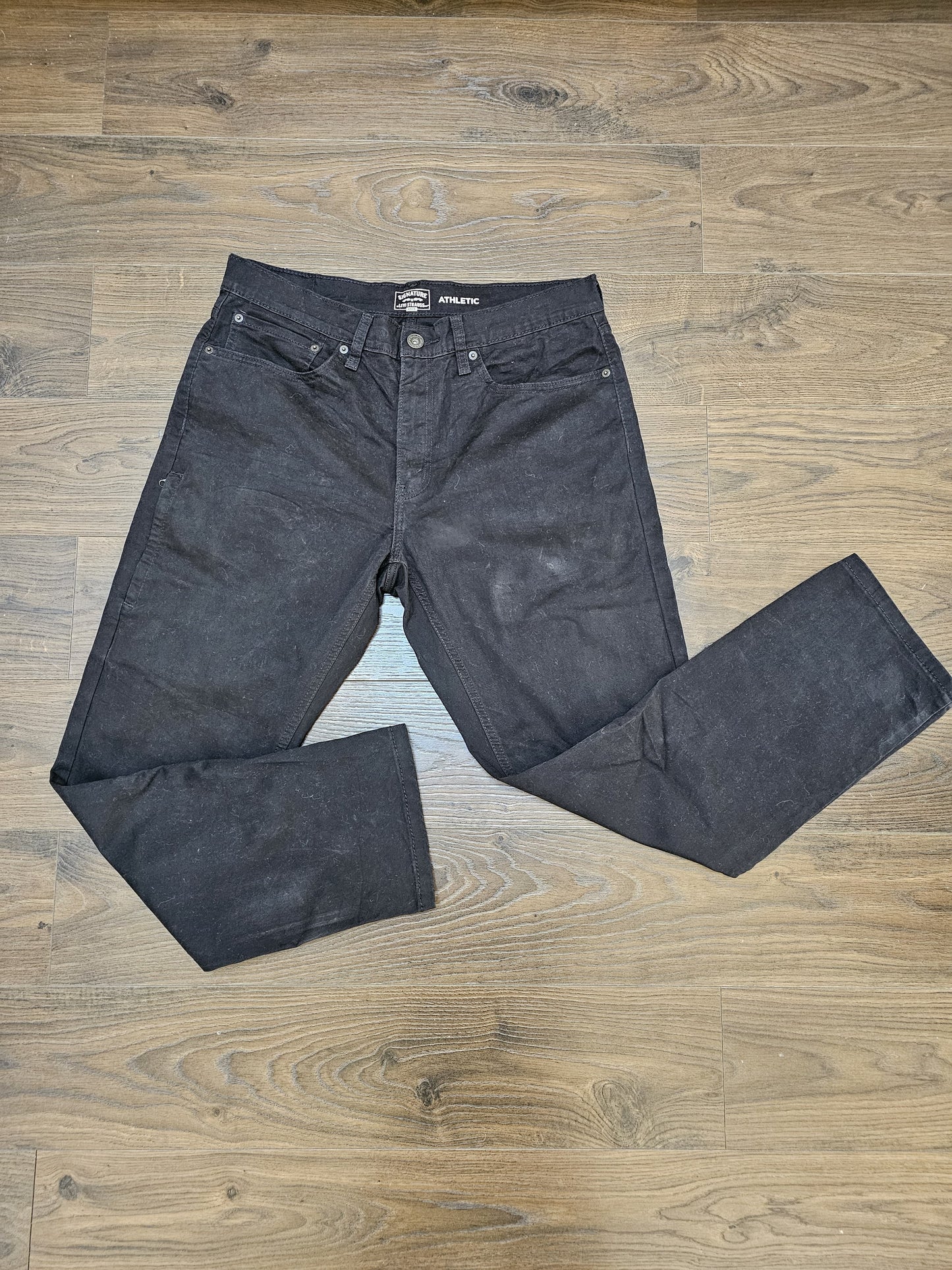 Levi's Mens Black Jeans Athletic Fit W34/29L Denim
