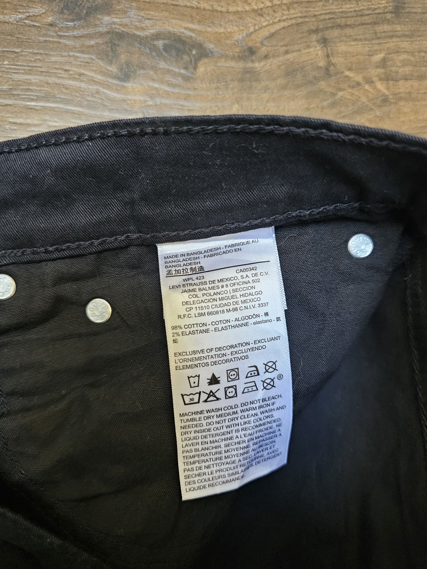 Levi's Mens Black Jeans Athletic Fit W34/29L Denim