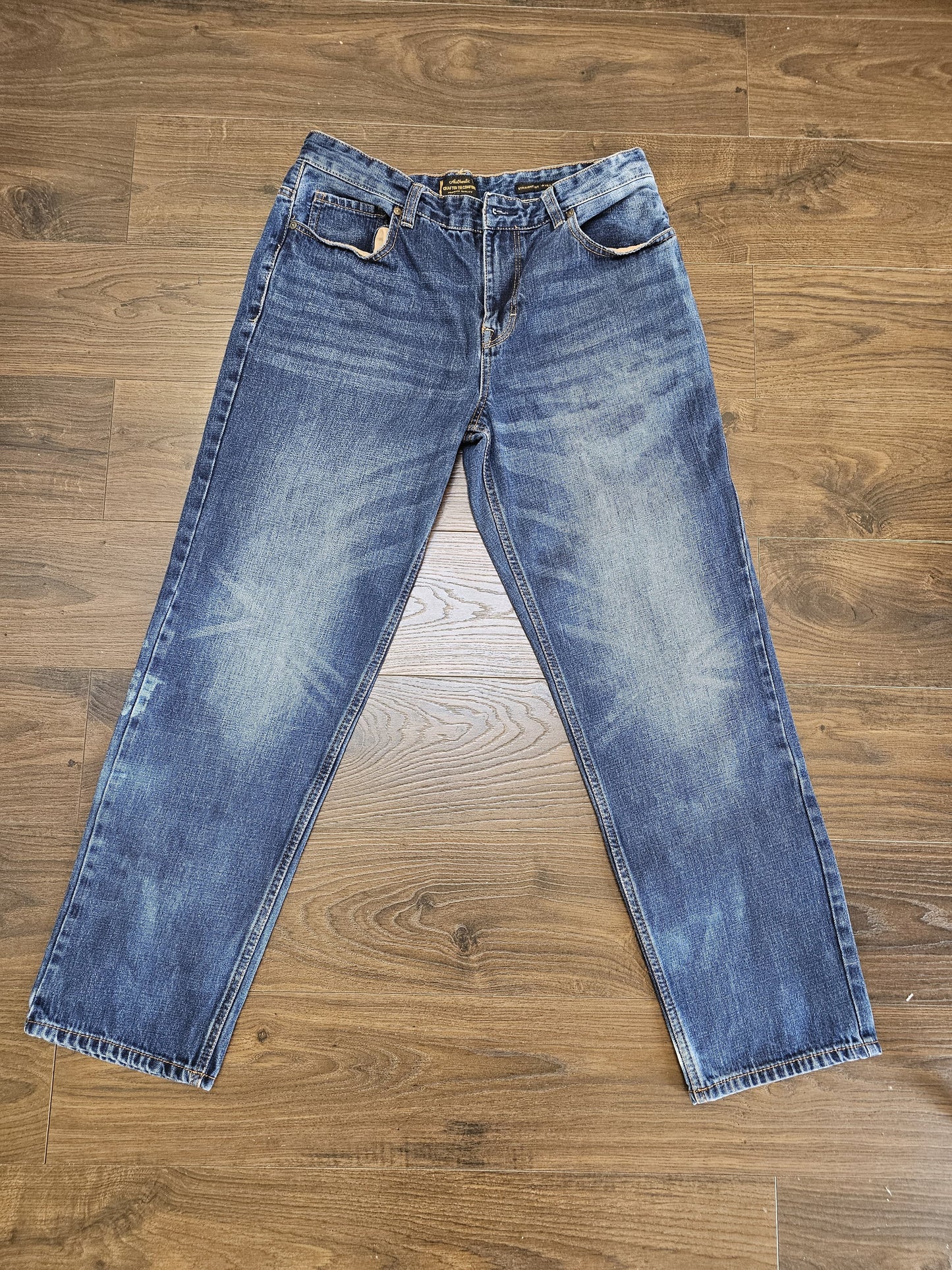 TU Mens Blue Jeans Straight Fit W32/29L Denim