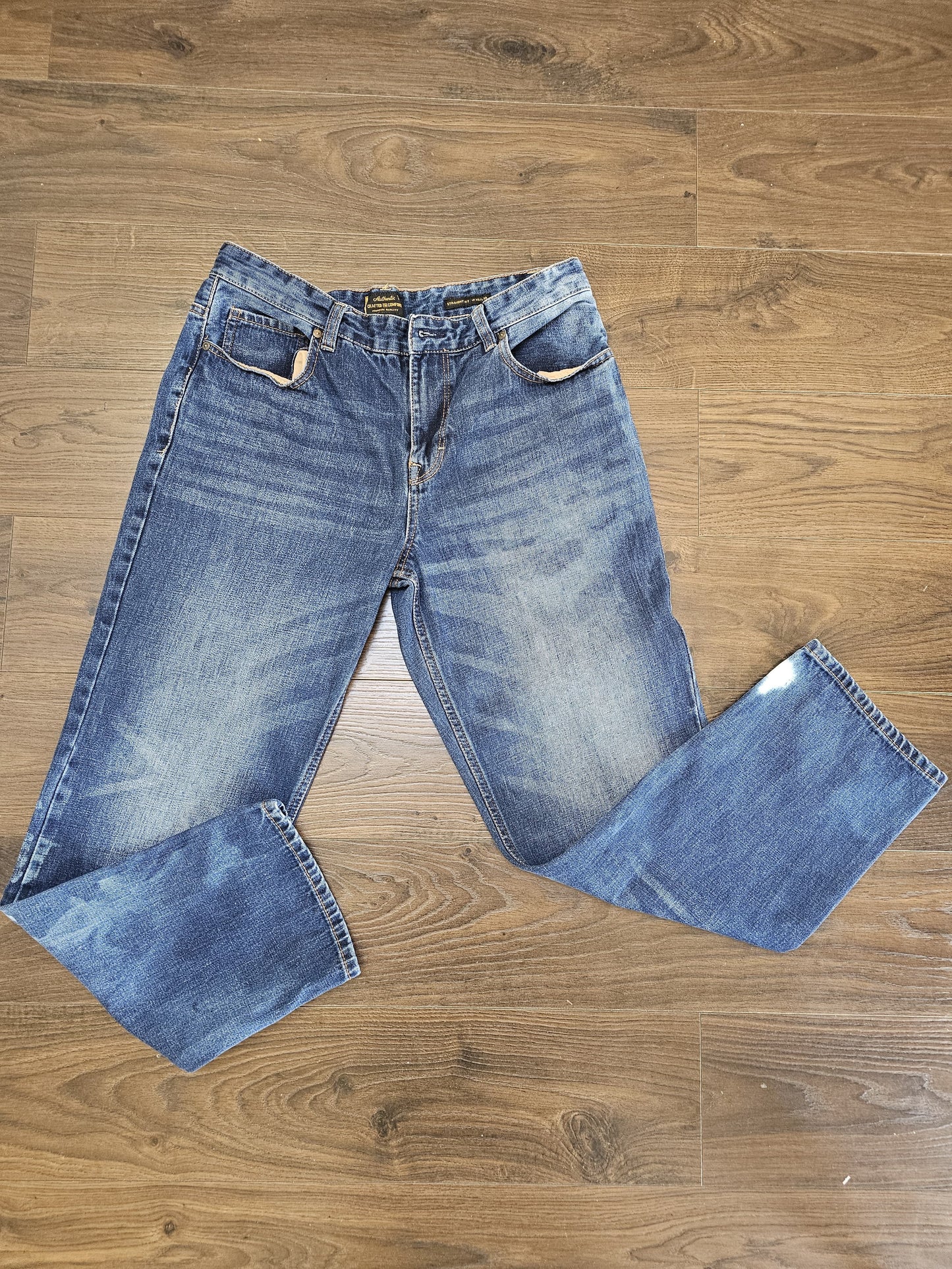 TU Mens Blue Jeans Straight Fit W32/29L Denim
