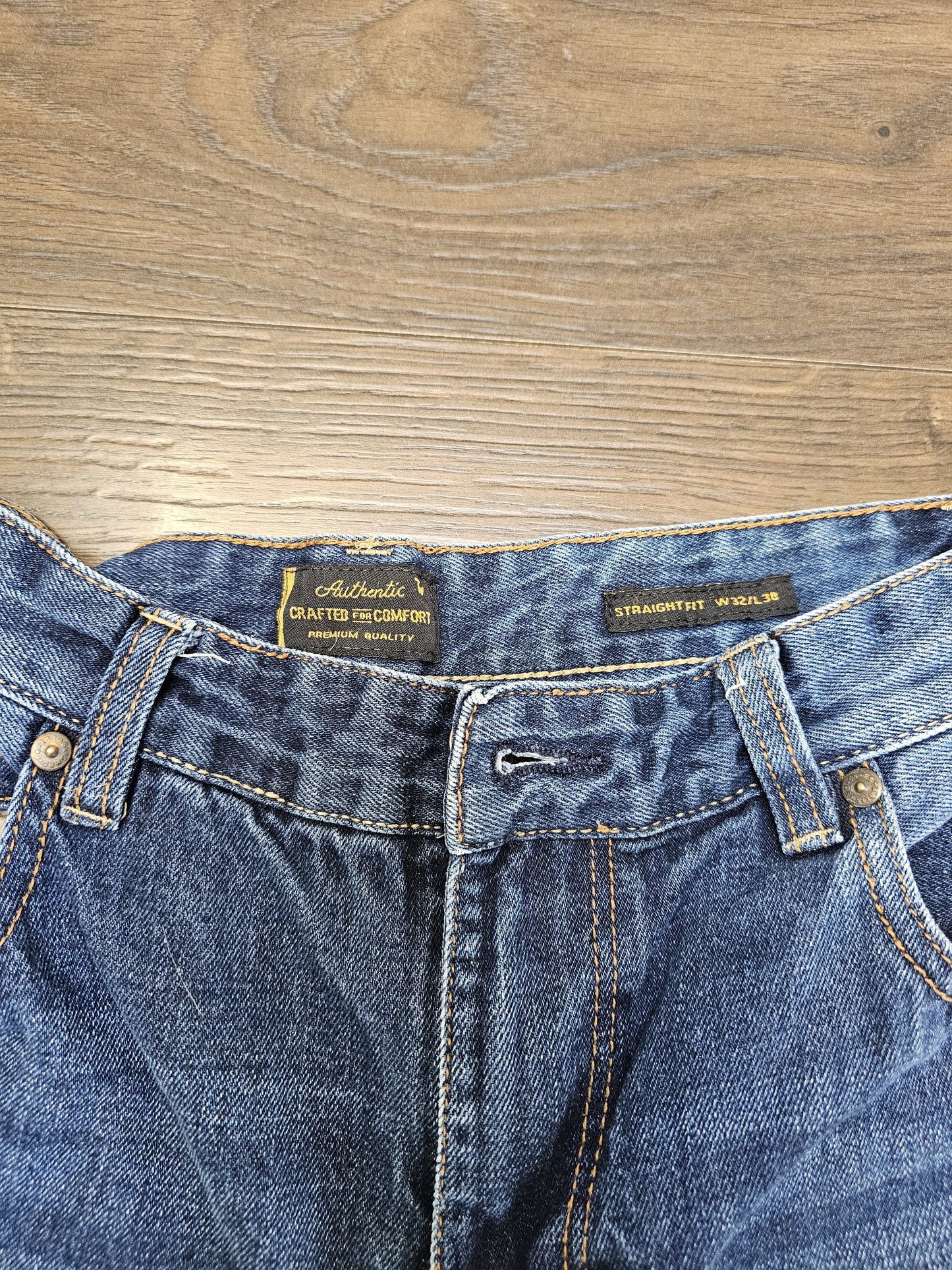 TU Mens Blue Jeans Straight Fit W32/29L Denim