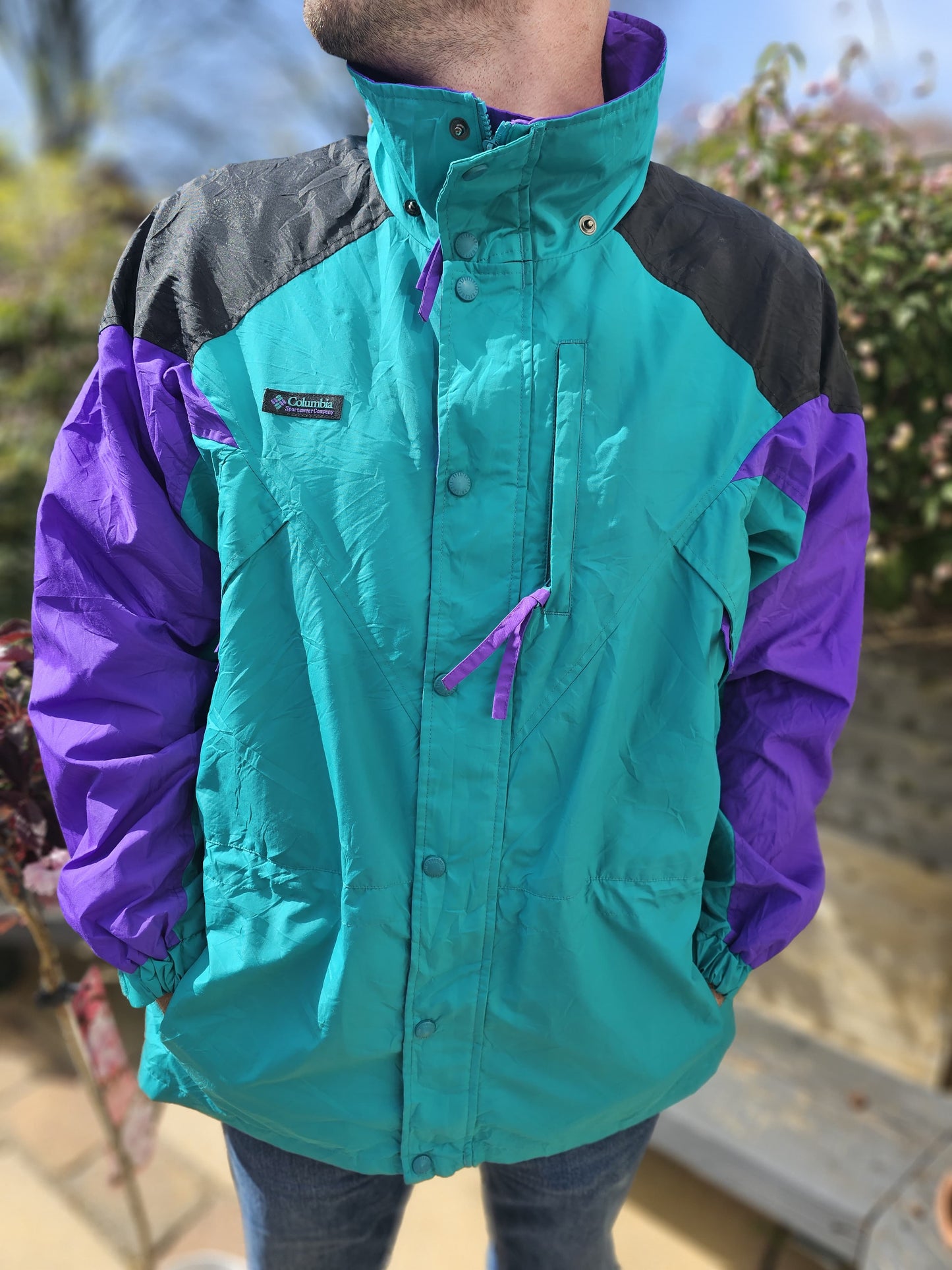 Vintage Columbia Tour De Sport Full Zip Windbreaker Jacket - L/XL - Unisex