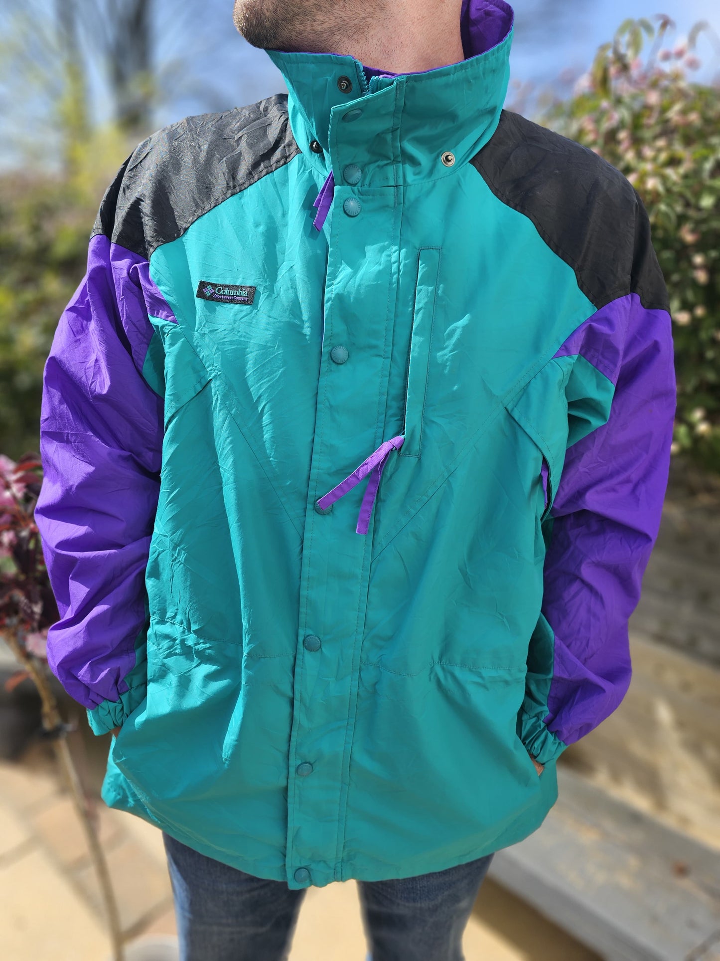 Vintage Columbia Tour De Sport Full Zip Windbreaker Jacket - L/XL - Unisex