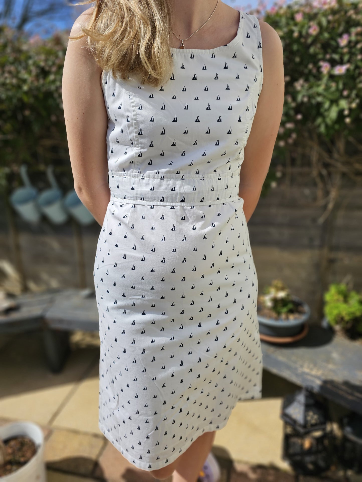 Tom Joules White Vintage Sail Boat Dress - 10 Spring