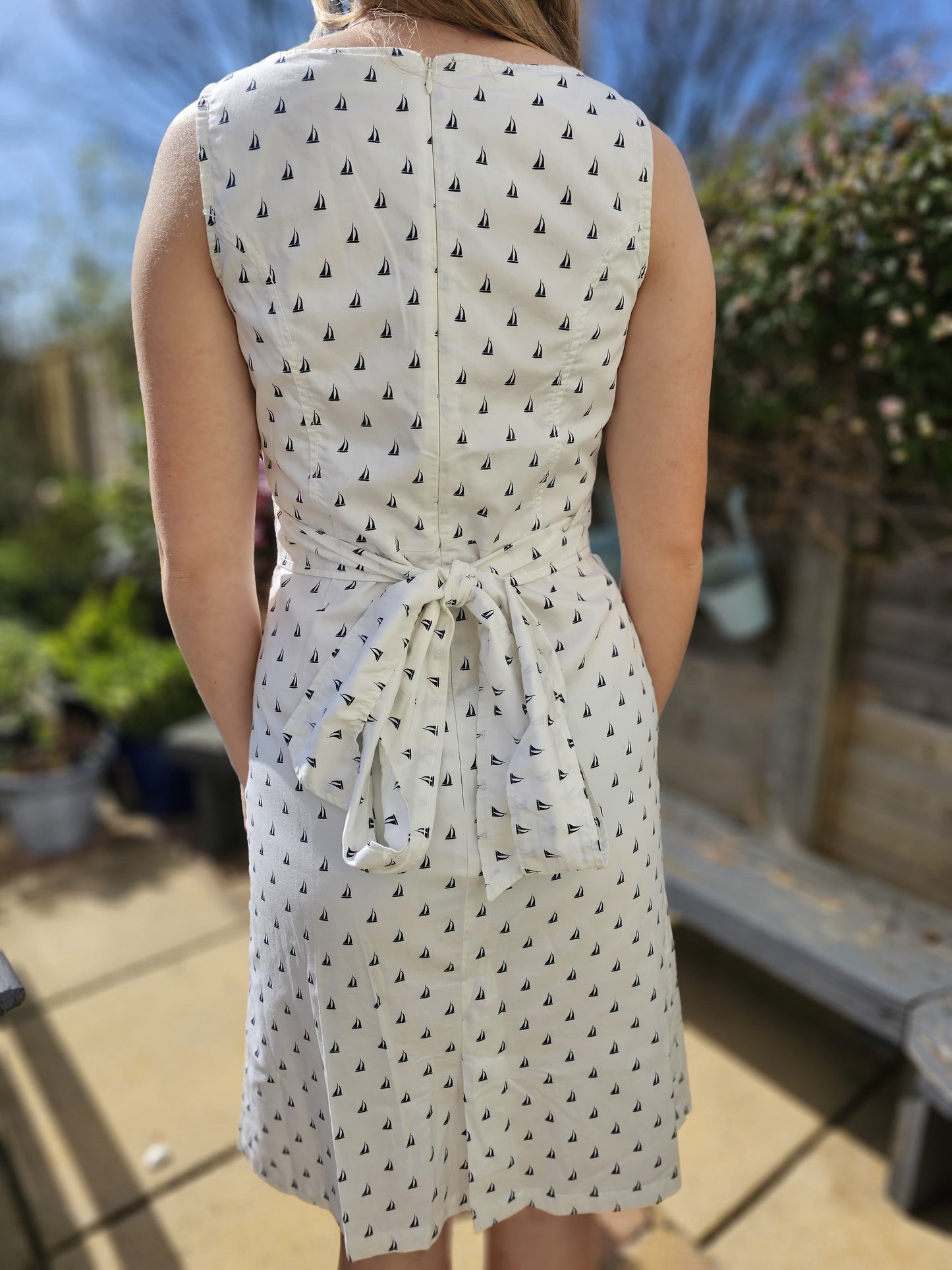 Tom Joules White Vintage Sail Boat Dress - 10 Spring