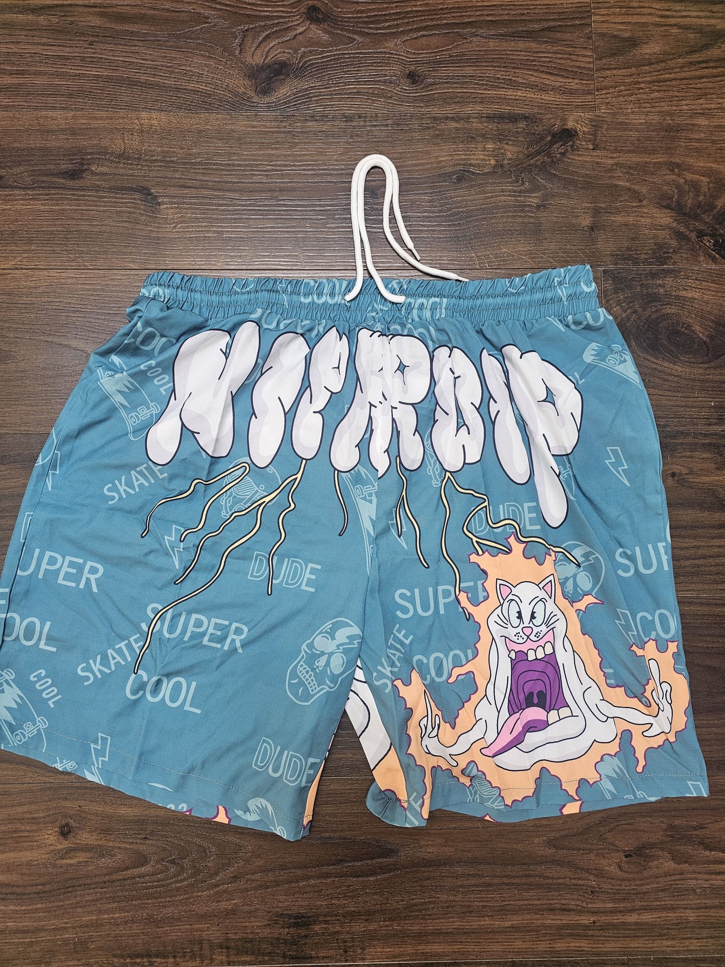 Awesome Mens/Unisex Demonish Cat Beach/Swim Shorts - XL