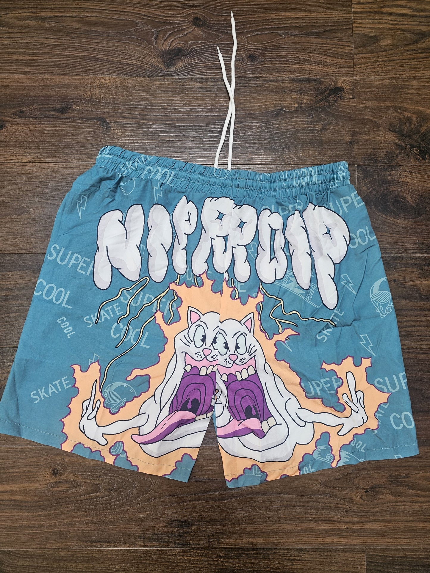 Awesome Mens/Unisex Demonish Cat Beach/Swim Shorts - XL