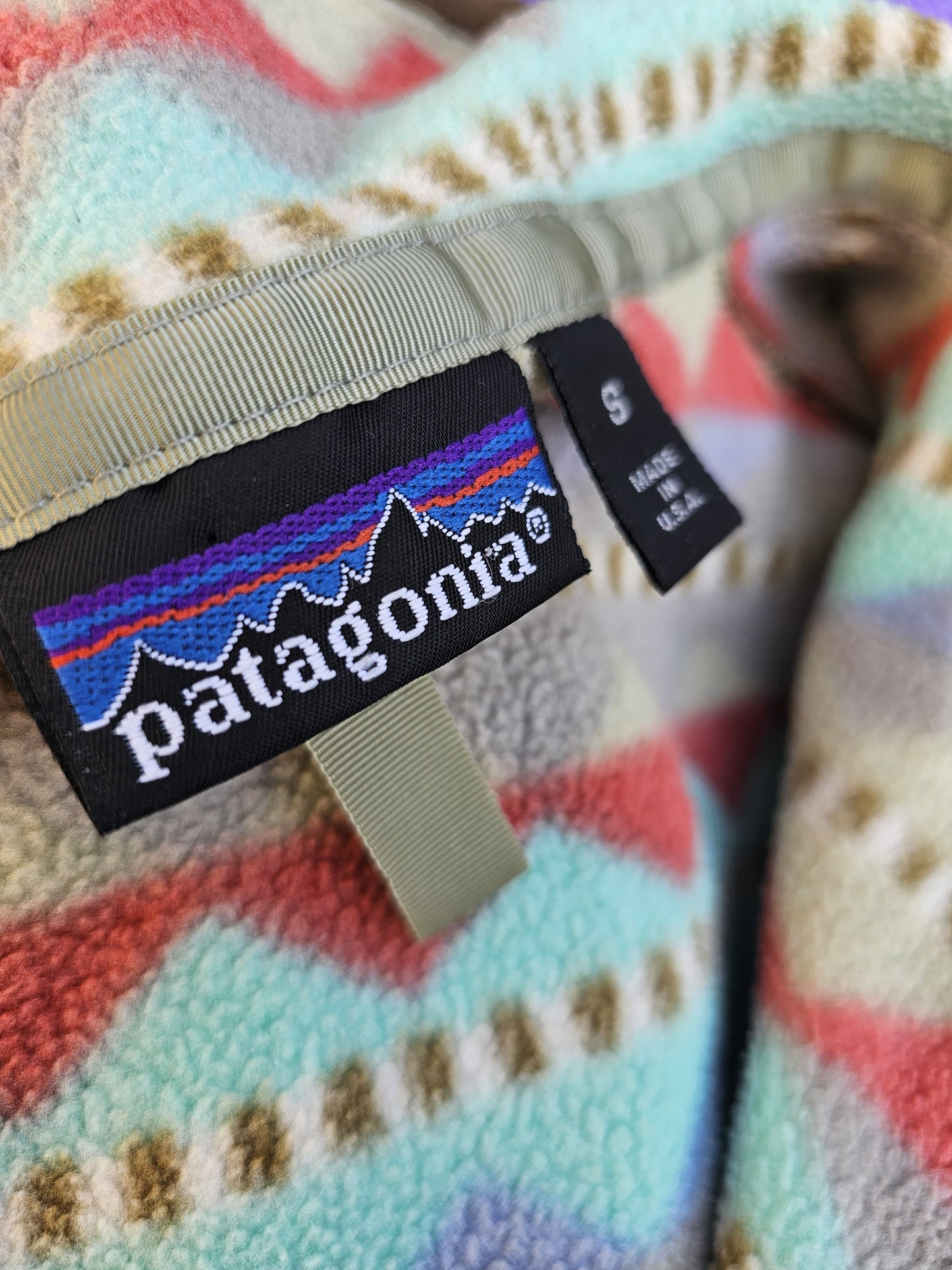 Vintage Patagonia c.90s Cropped Fleece Button Up Pullover Jumper Made In USA - S/Small