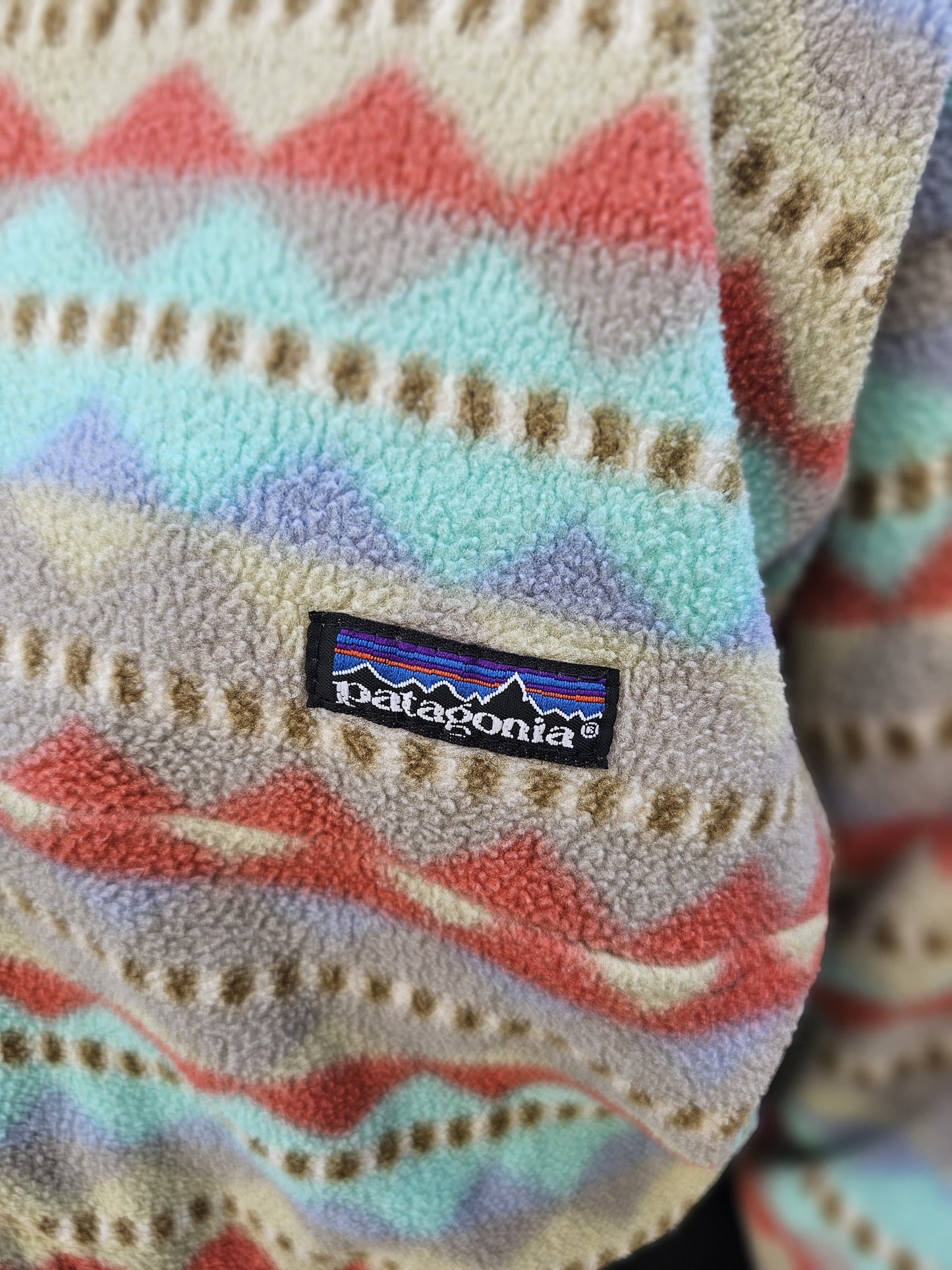 Vintage Patagonia c.90s Cropped Fleece Button Up Pullover Jumper Made In USA - S/Small