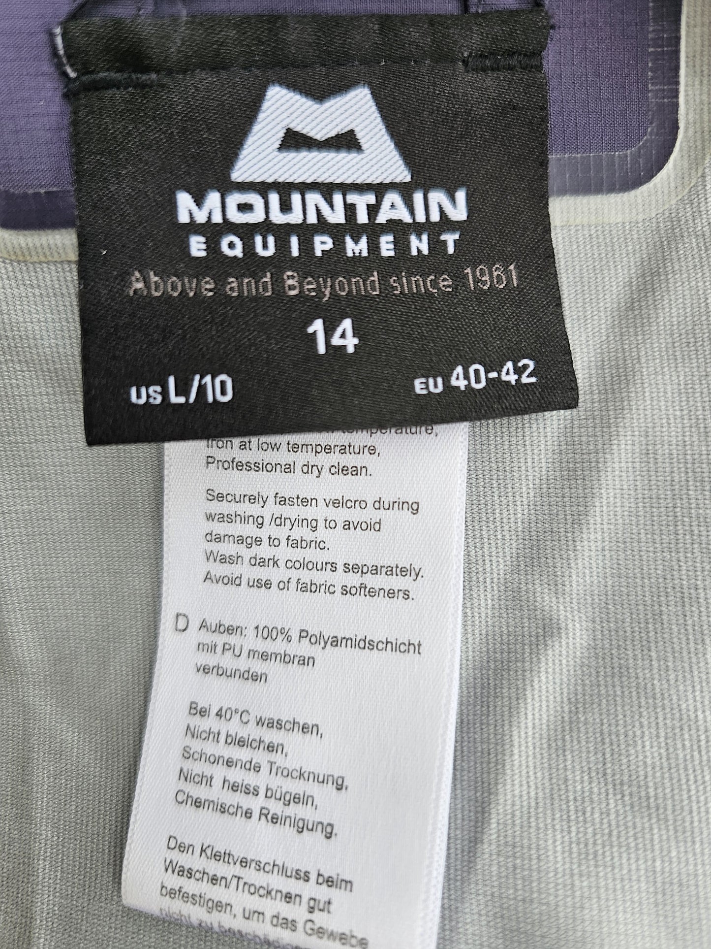Mountain Equipment Technical Hooded Hiking Rain Jacket/Coat - UK 14