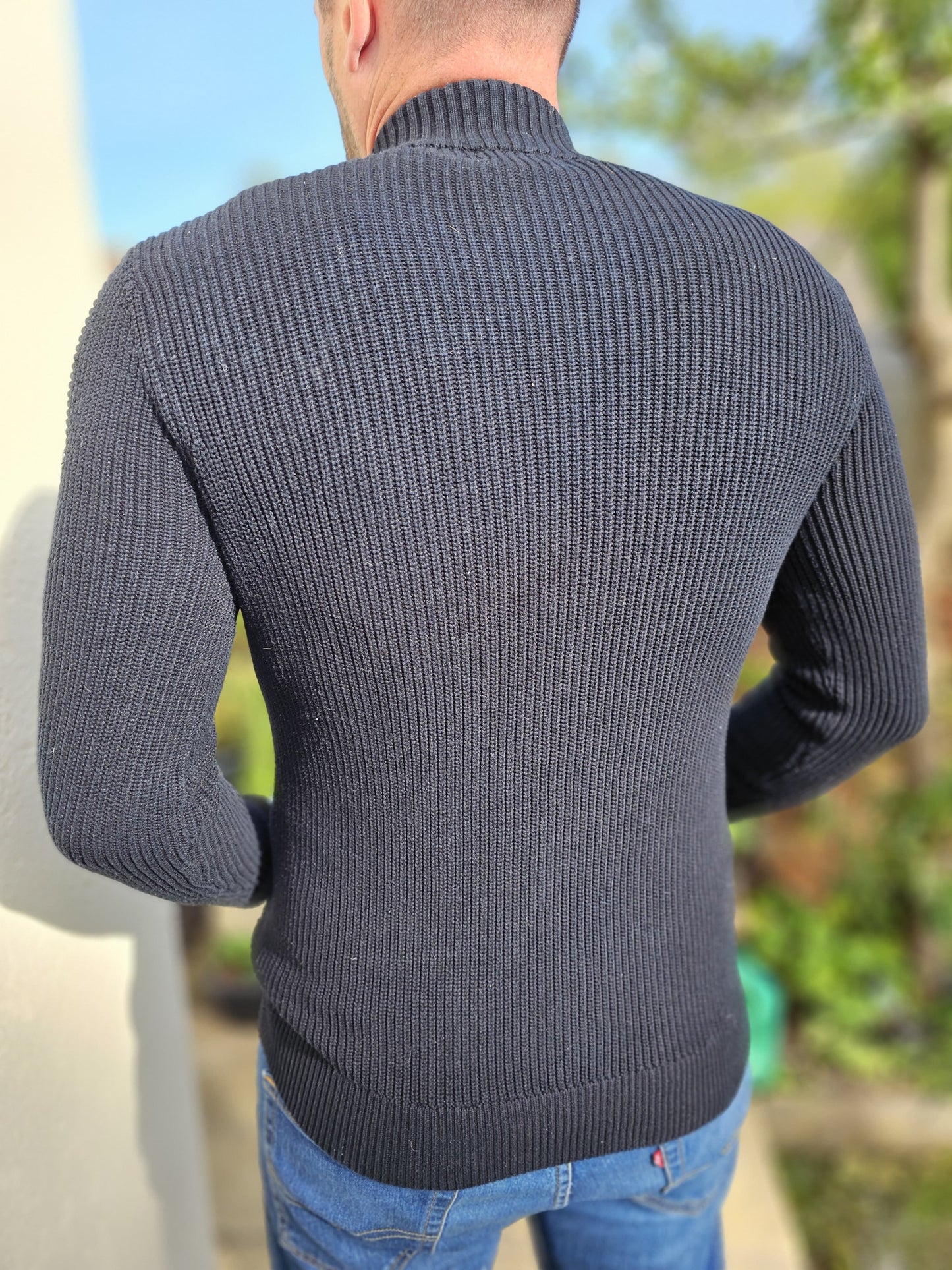 Calvin Klein Full Zip Smart Casual Black Jacket Stretch - S/Small  M/L