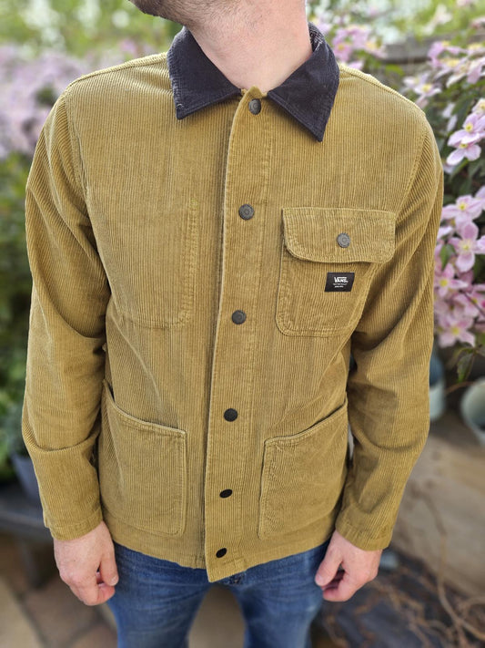 VANS Button Up Pocket Drill Chore Coat/Jacket - M/Medium - Earthy green