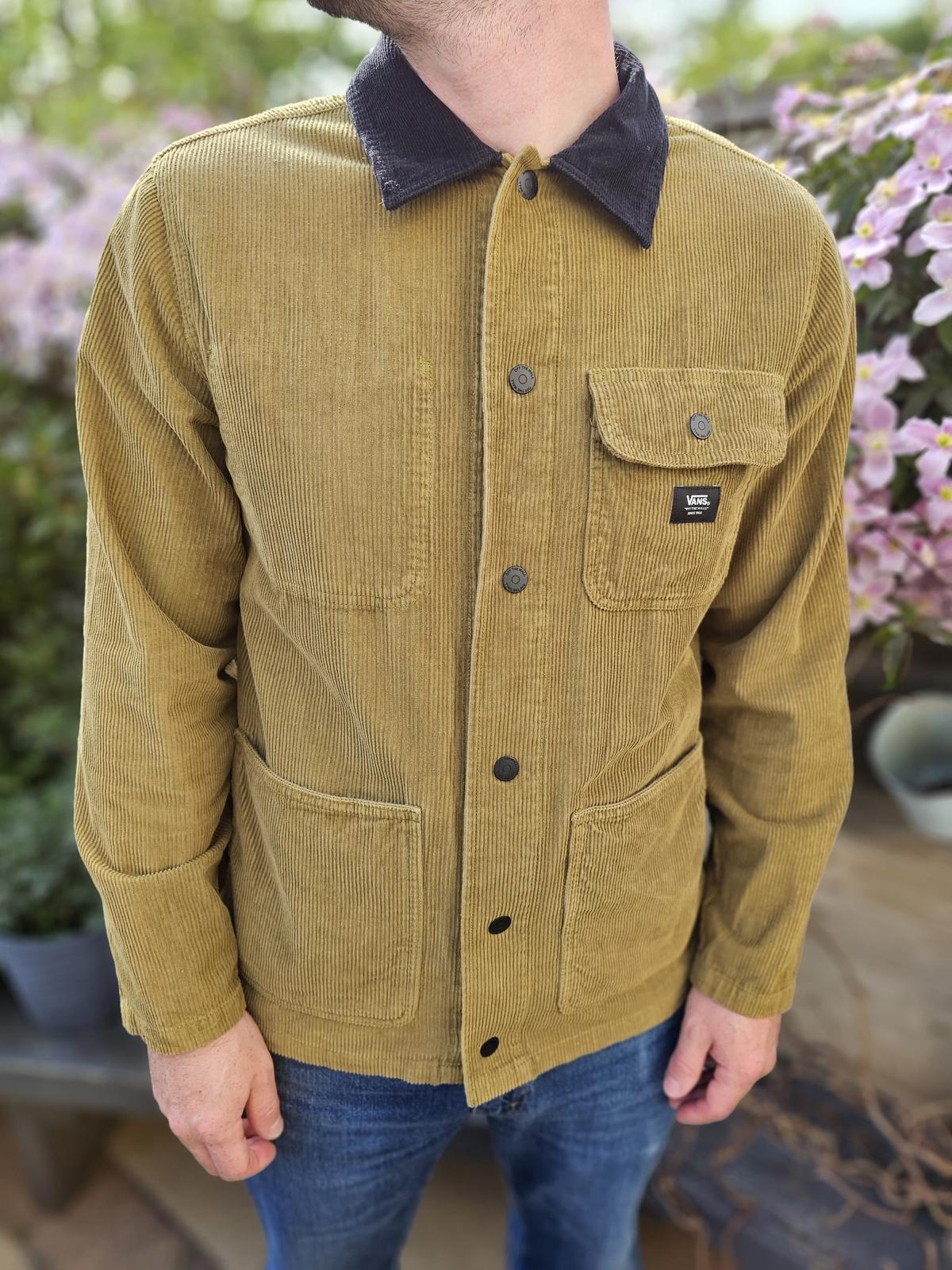 VANS Button Up Pocket Drill Chore Coat/Jacket - M/Medium - Earthy green