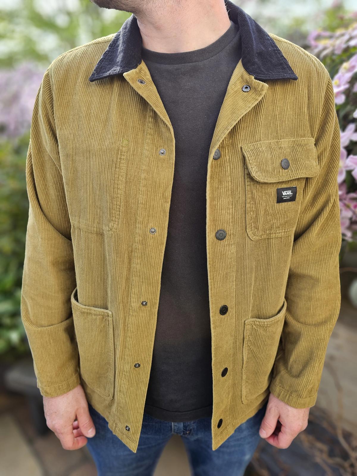 VANS Button Up Pocket Drill Chore Coat/Jacket - M/Medium - Earthy green