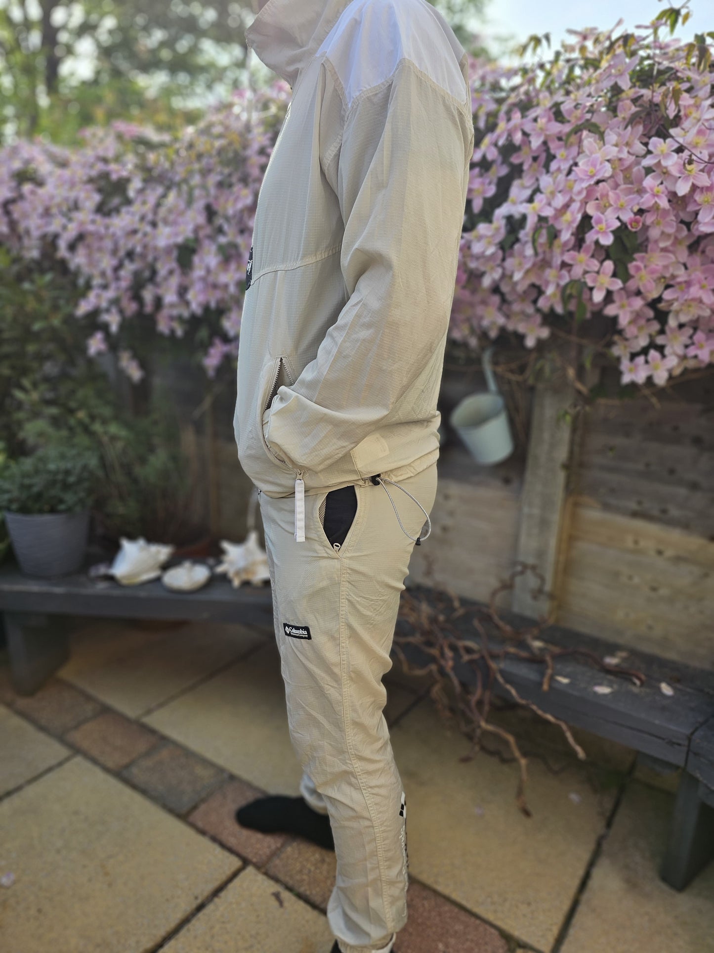 Mens Columbia Full Tracksuit Top & Bottoms Wind Breaker - M/Medium/30