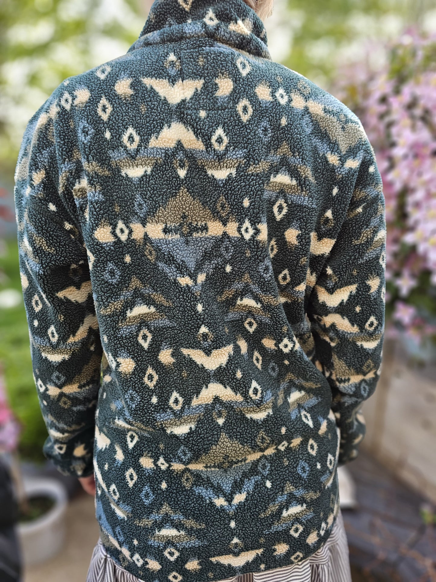 Columbia Unisex Aztec/Geo Pullover Button Up Fleece Jumper - XS/M