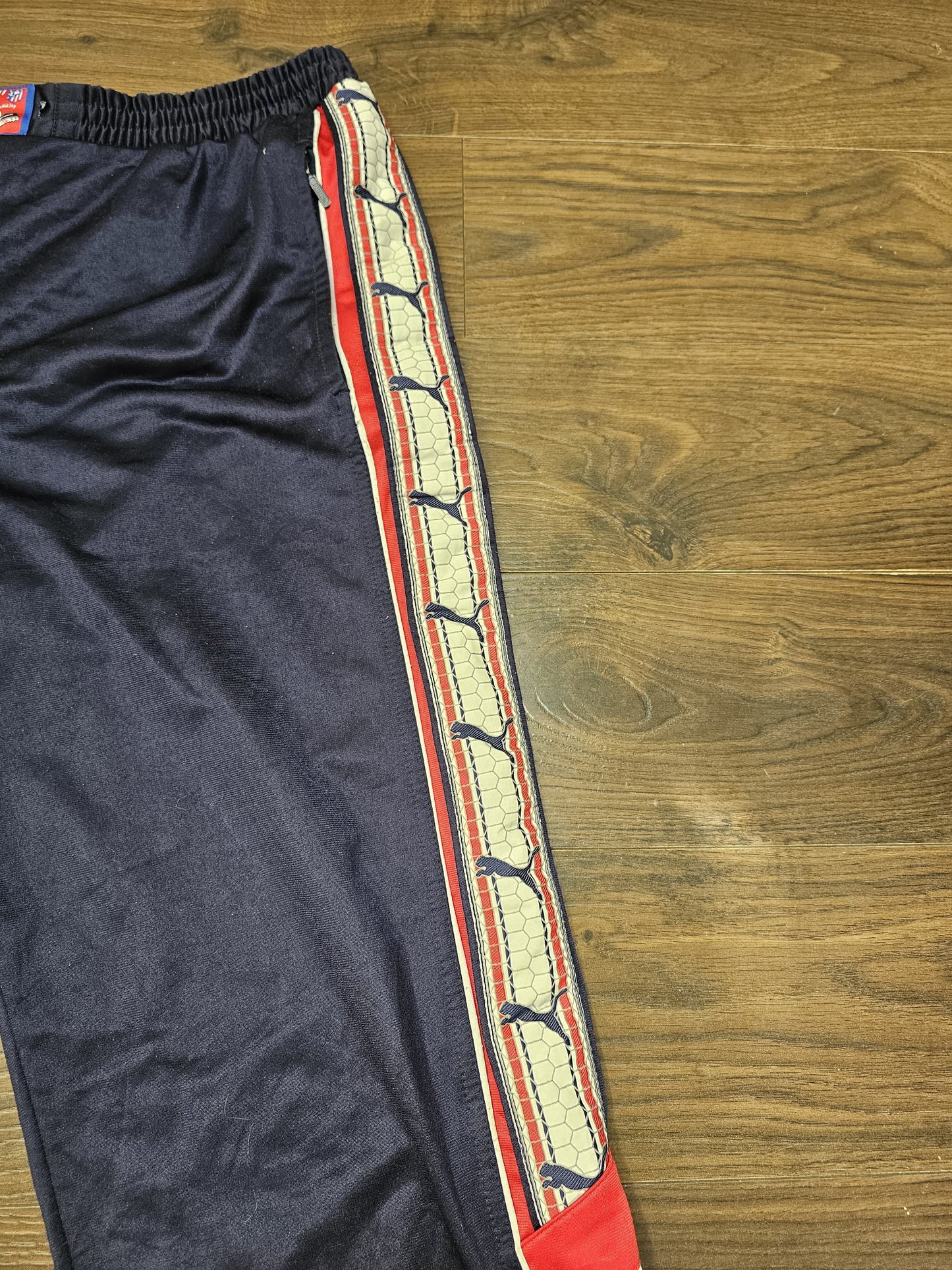 Vintage Atletico Madrid Football Puma Tracksuit Bottoms/Joggers/Trackies - L/Large 90s