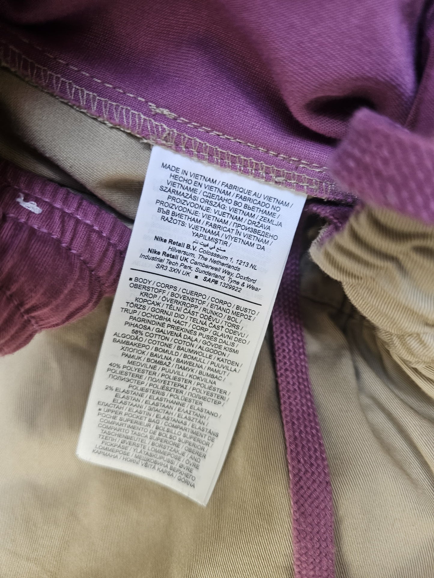 Nike Dri-Fit Beige Cargo Pants/Trousers - L/Large