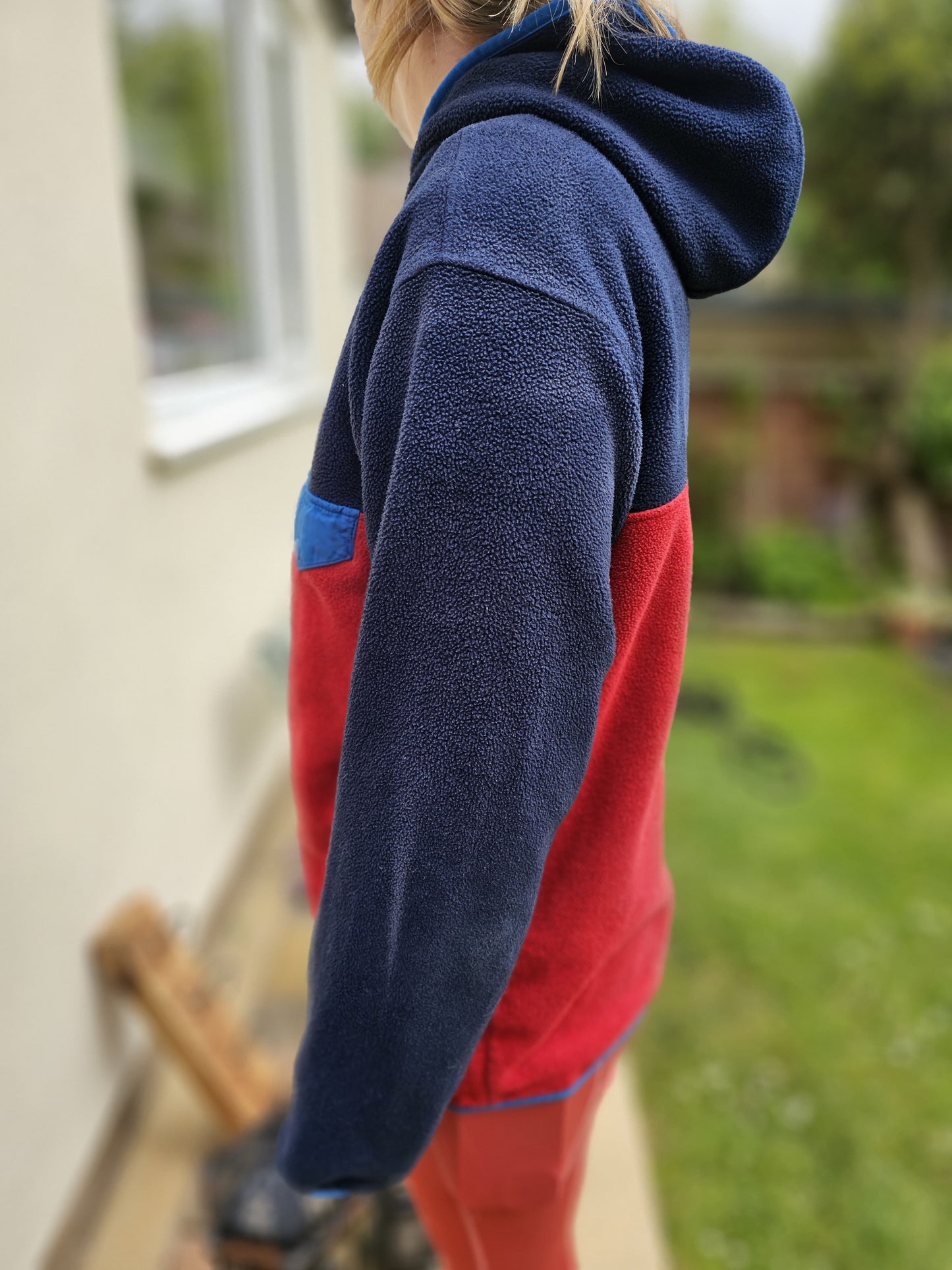 Patagonia Synchilla Full Zip Fleece Hoodie Jacket Blue/Red - M/Medium