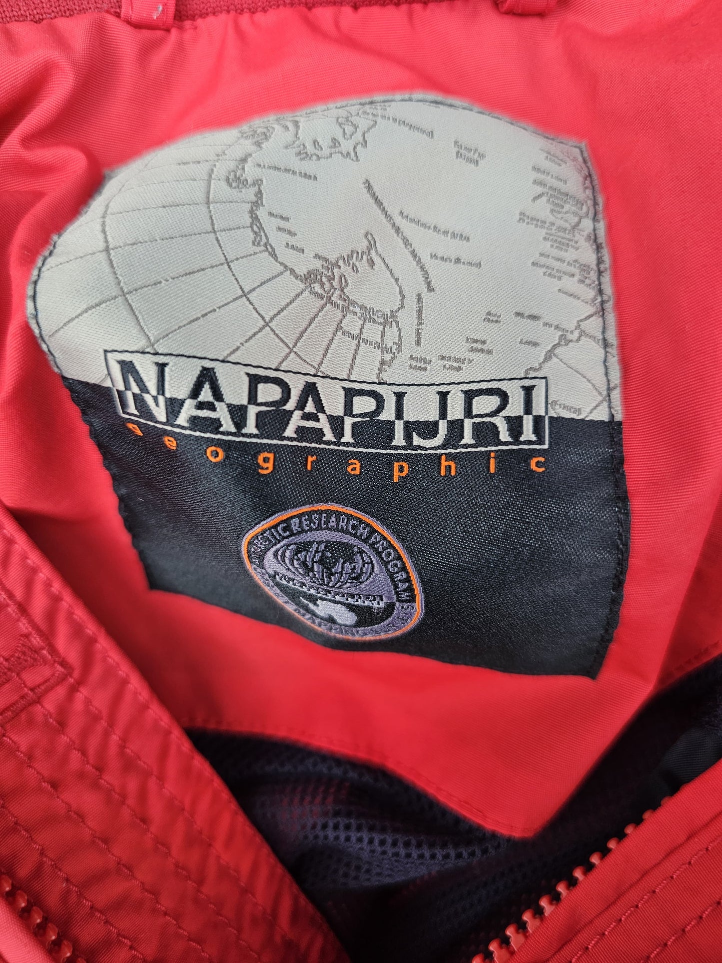 Napapijri Geographic Full Zip Smart Casual Bomber Style Jacket Red - XXL/Extra Extra Large