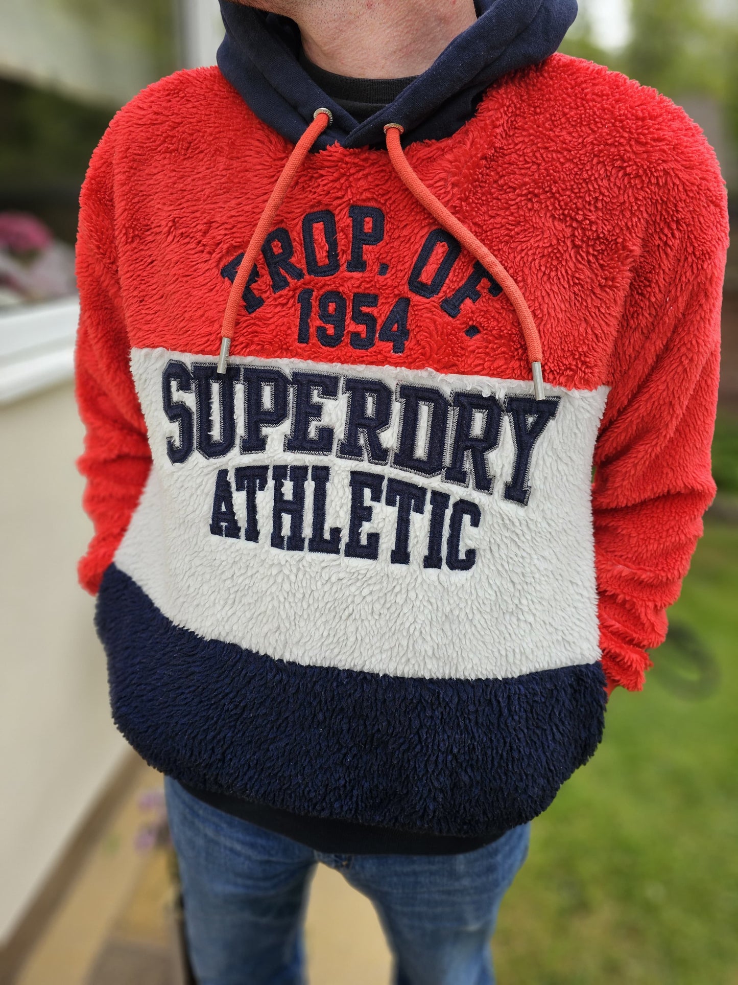 Superdry Vintage Style Unisex Sherpa Fleece Pullover Hoodie Jumper - M/L Medium/Large