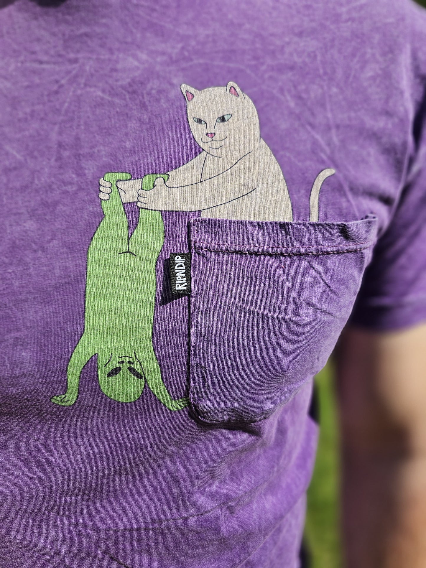 Ripndip Purple Unisex Short Sleeve Print Pocket T-Shirt - M/Medium