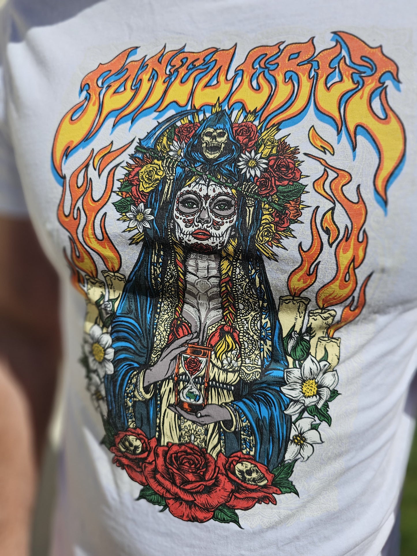Santa Cruz White Muerte Printed Short Sleeve T-Shirt - M/Medium