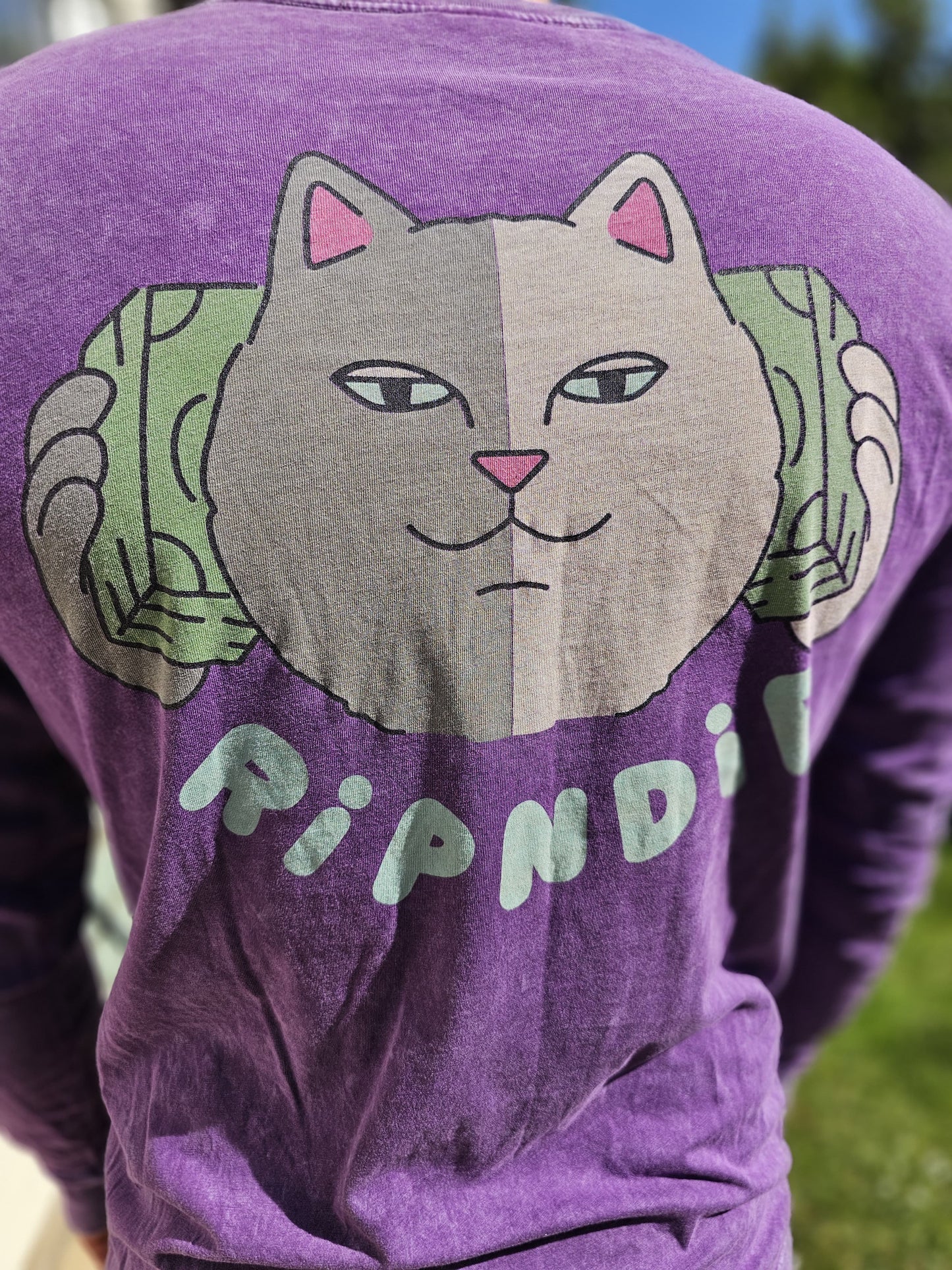 Ripndip Purple Money Talks Unisex Long Sleeve Print T-Shirt - M/Medium