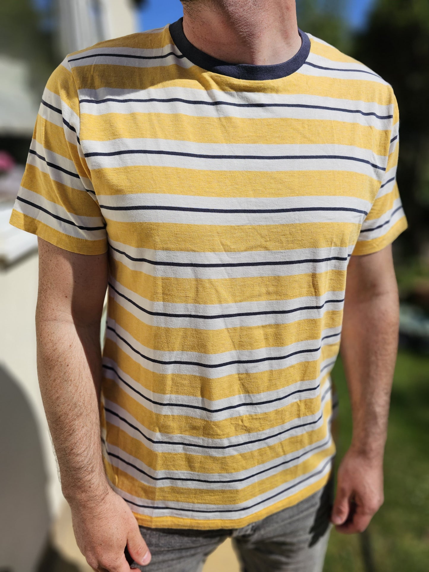 Passenger Mens Striped Short Sleeve T-Shirt - L/Large