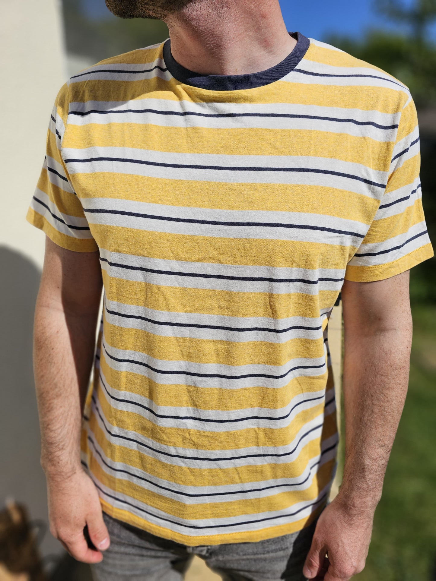 Passenger Mens Striped Short Sleeve T-Shirt - L/Large