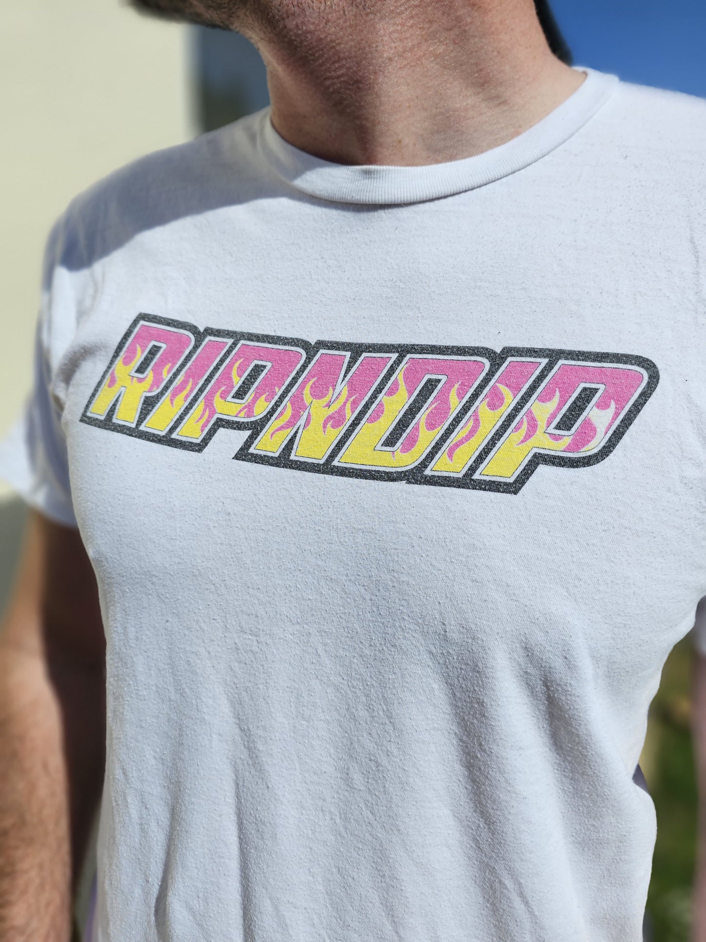 Ripndip White Short Sleeve Racing Car Print T-Shirt - L/Large
